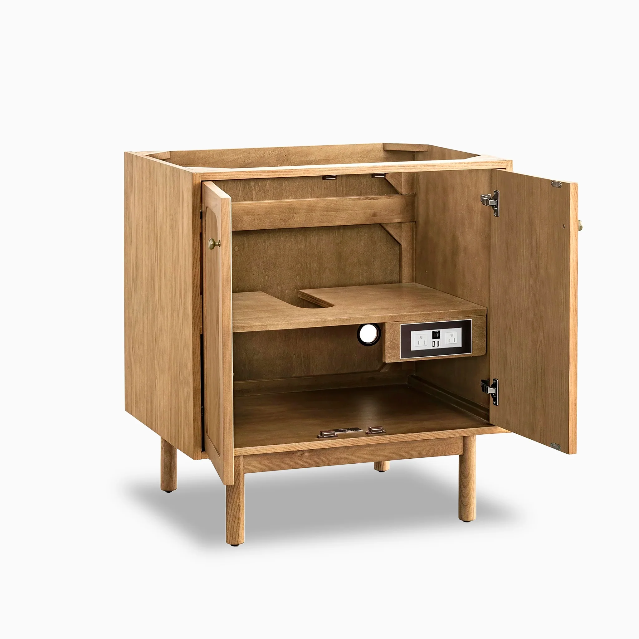 Abigail 30" Single Vanity in Light Natural Oak with 3 cm White Zeus Quartz Top - Image 5