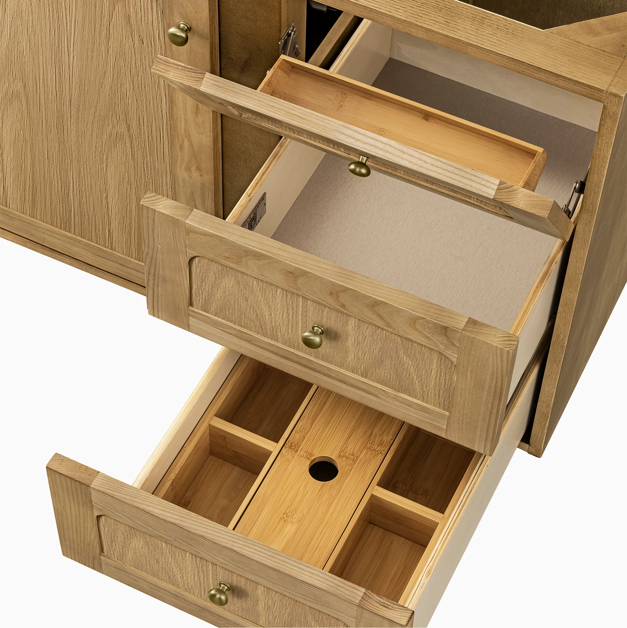 Abigail 36" Single Vanity in Light Natural Oak with 3 cm White Zeus Quartz Top - Image 6