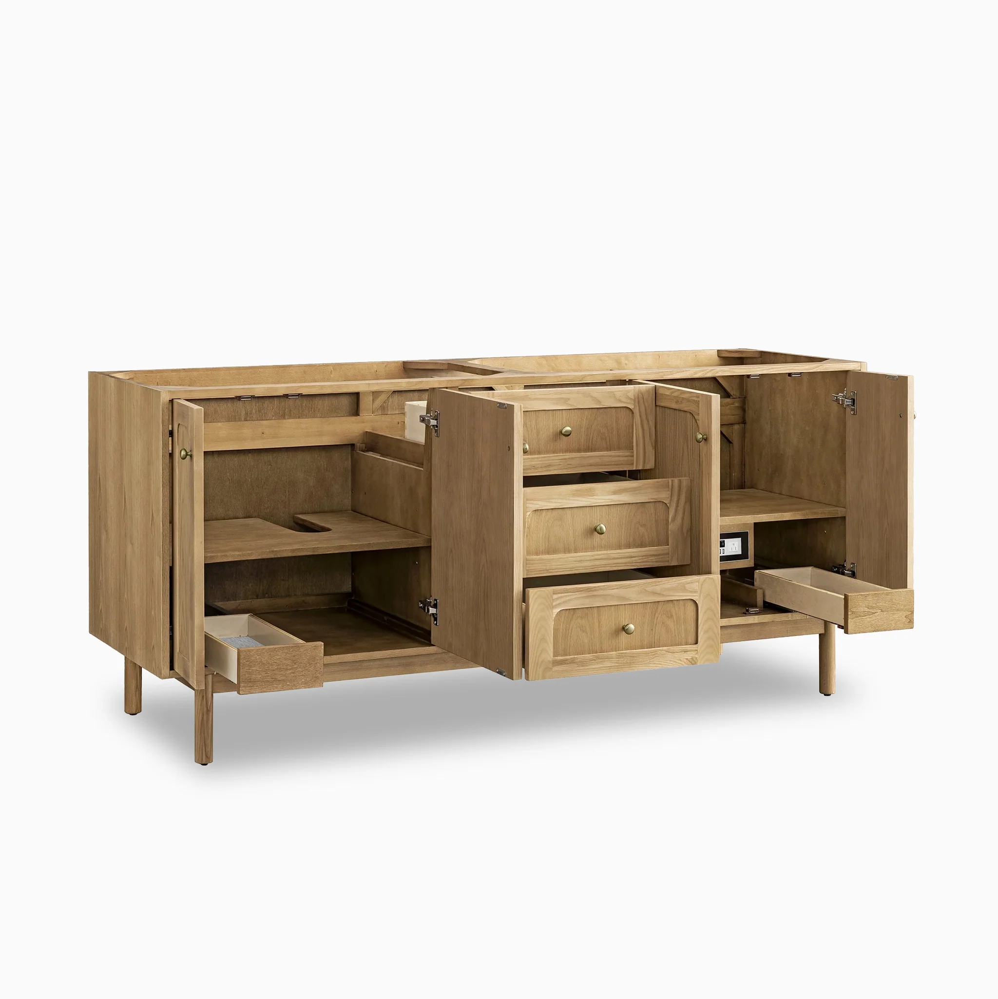 Abigail 72" Double Vanity in Light Natural Oak with 3 cm Parisien Bleu Quartz Top - Image 4