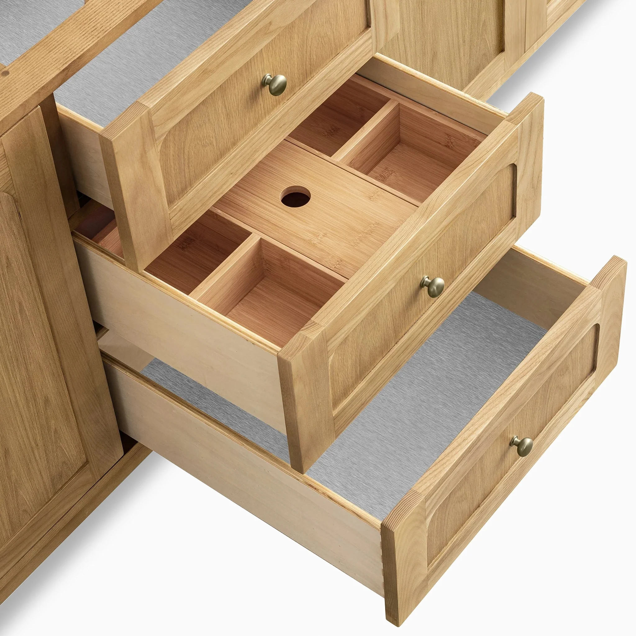 Abigail 72" Double Vanity in Light Natural Oak with 3 cm Victorian Silver Quartz Top - Image 6