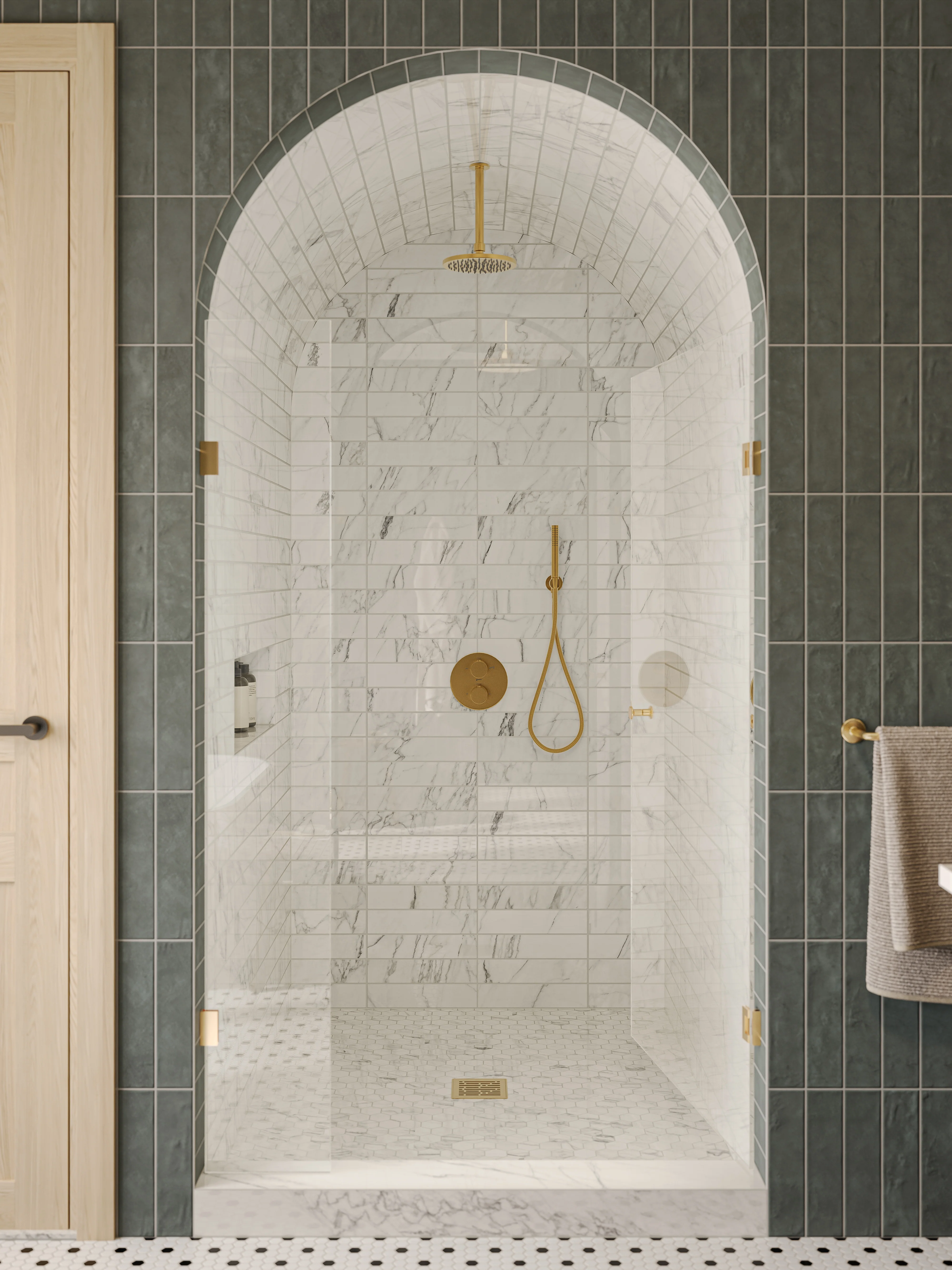 Aniston 3x12 Polished Porcelain Tile in Calacatta Quarzite - Image 3