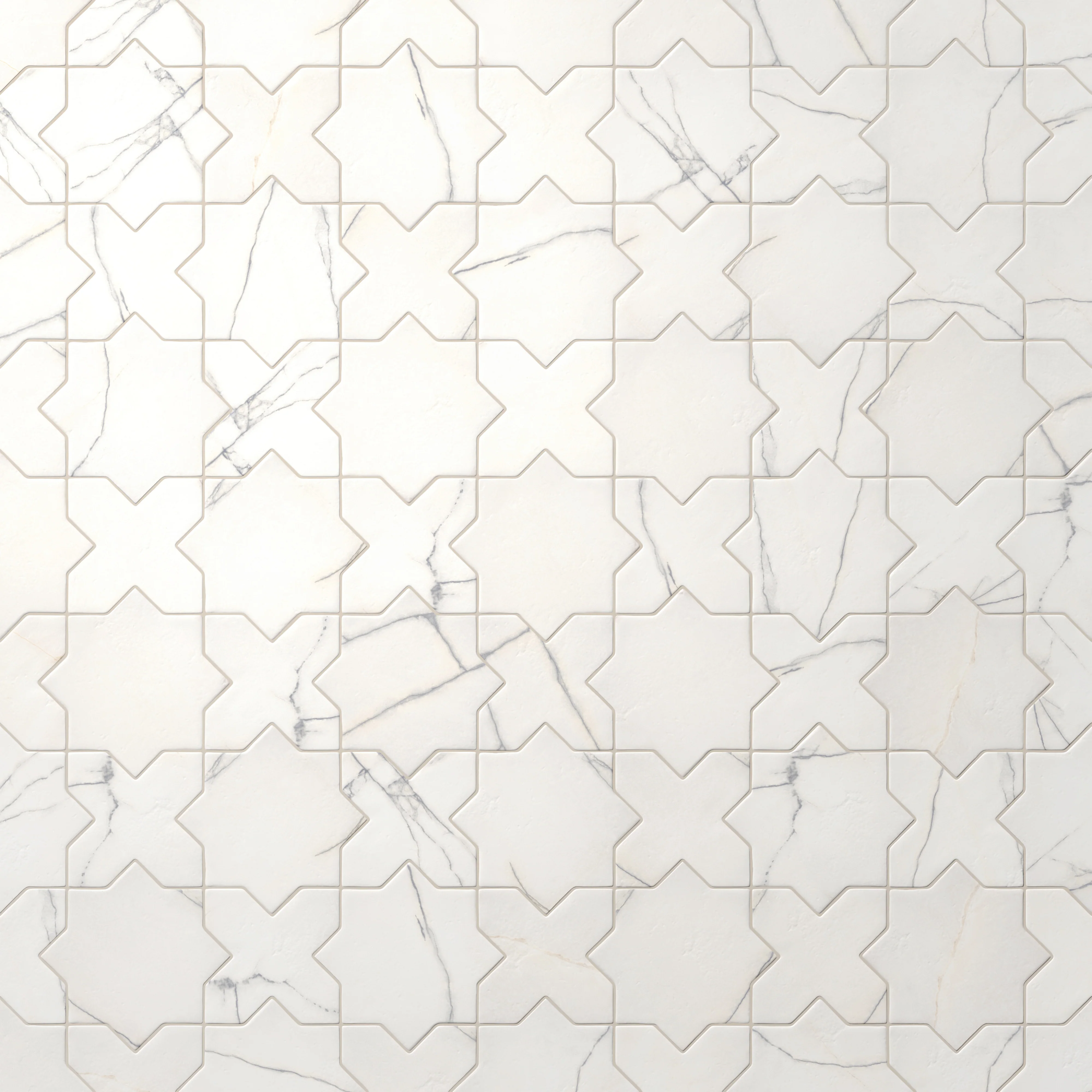 Aslan 6x12 Porcelain Tile Star in Calacatta and Cross in Calacatta - Image 4