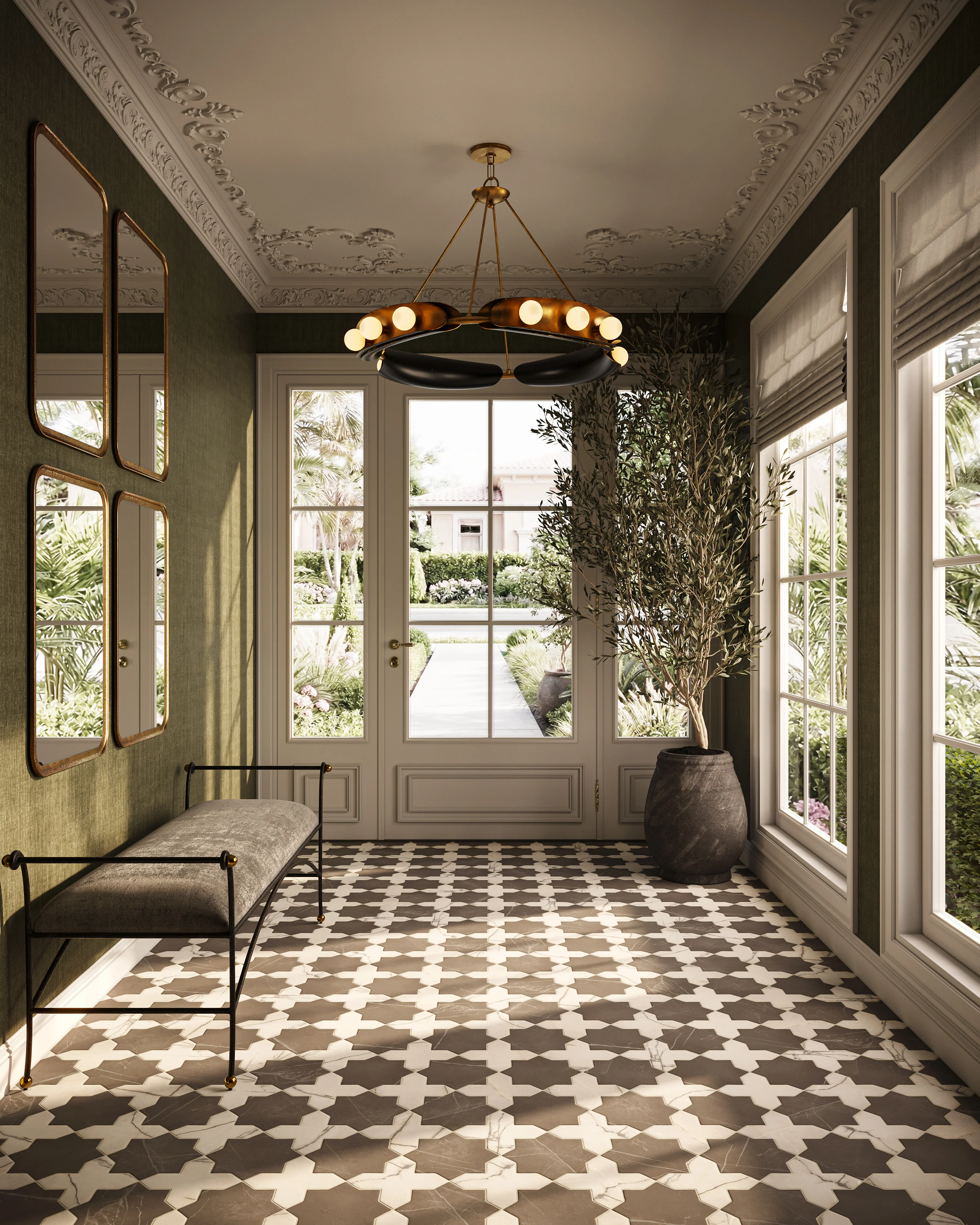 Aslan 6x12 Porcelain Tile Star in Imperial and Cross in Calacatta - Image 6