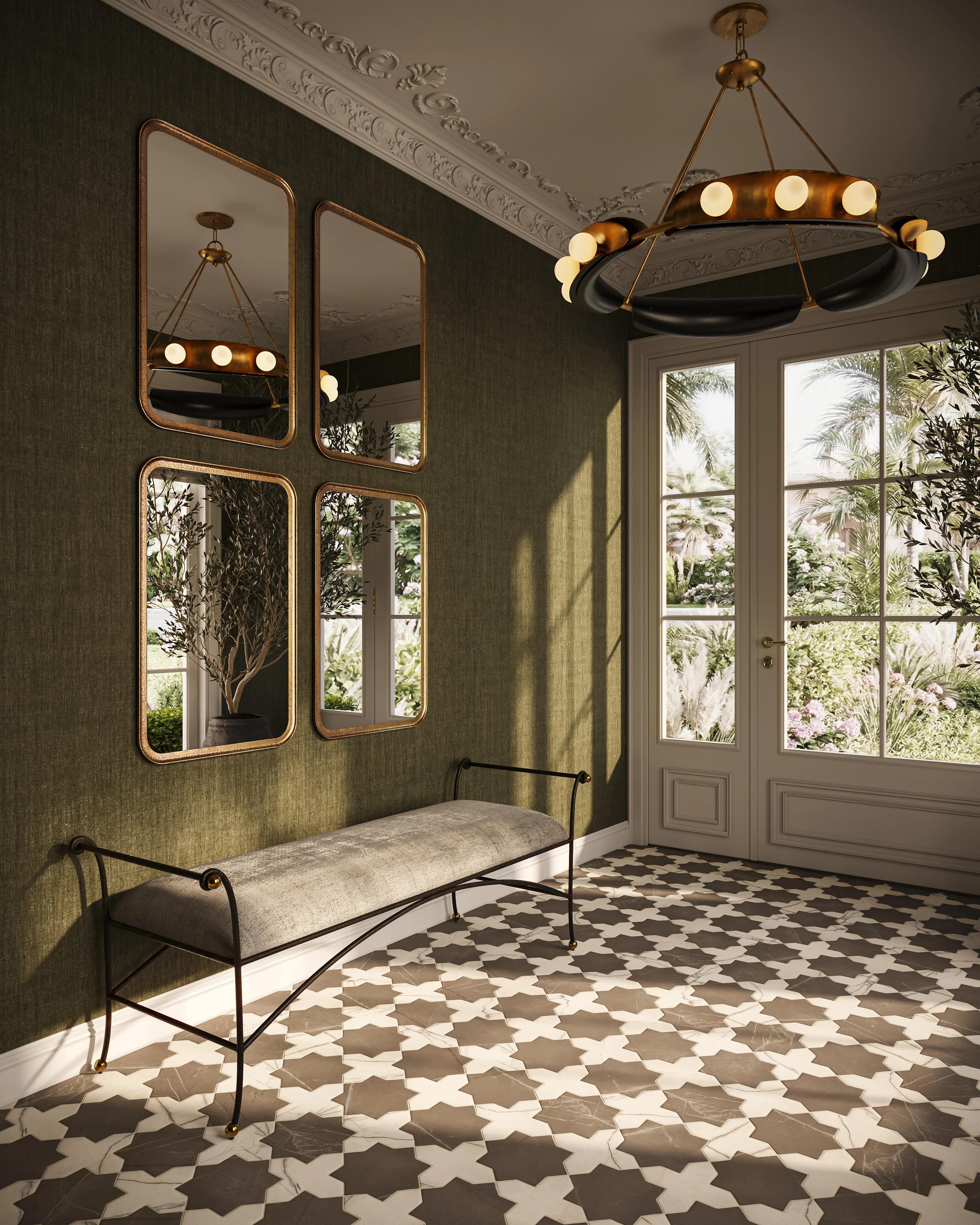 Aslan 6x12 Porcelain Tile Star in Imperial and Cross in Calacatta - Image 7