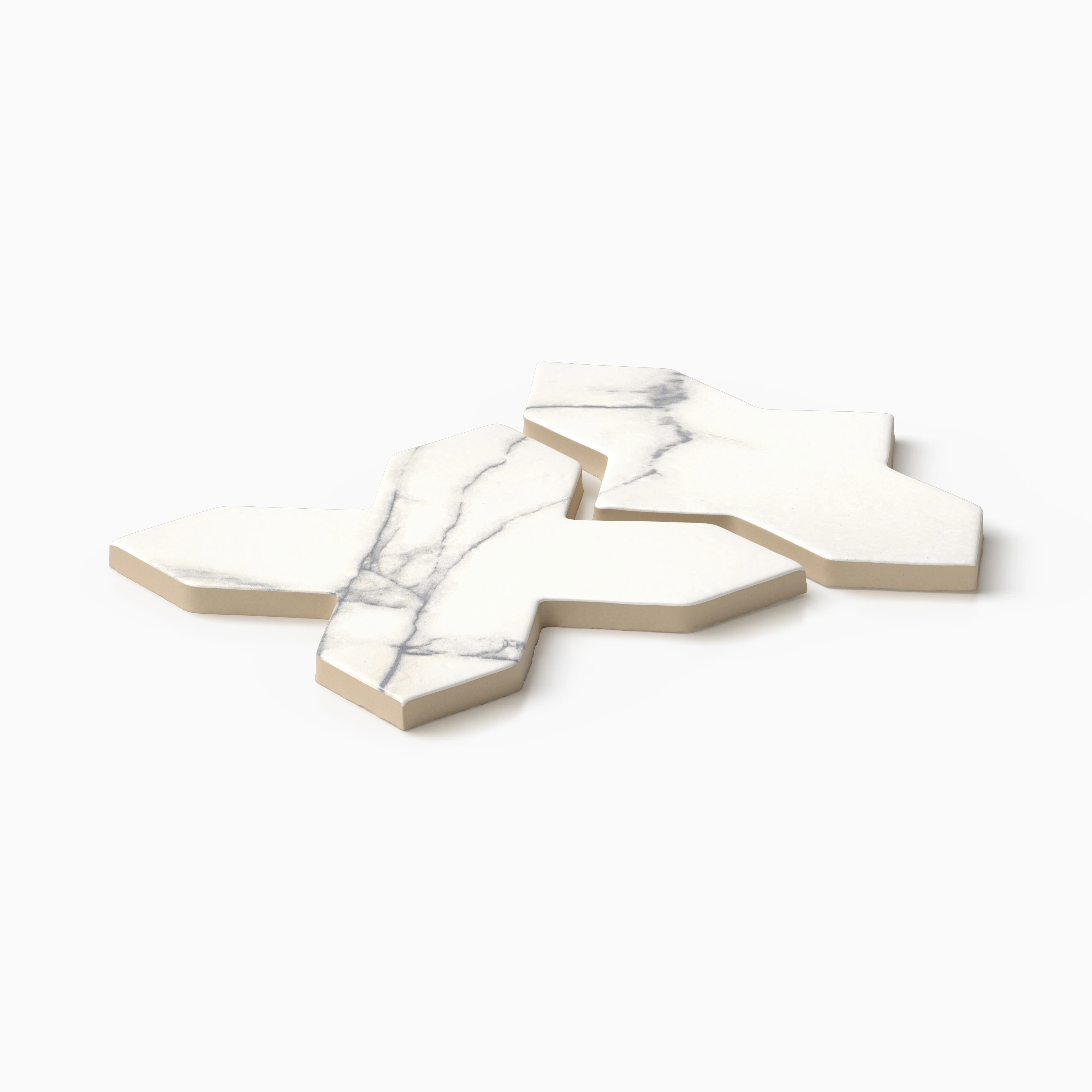 Aslan 8x8 Porcelain Tile Shield in Calacatta and Cross in Calacatta - Image 3