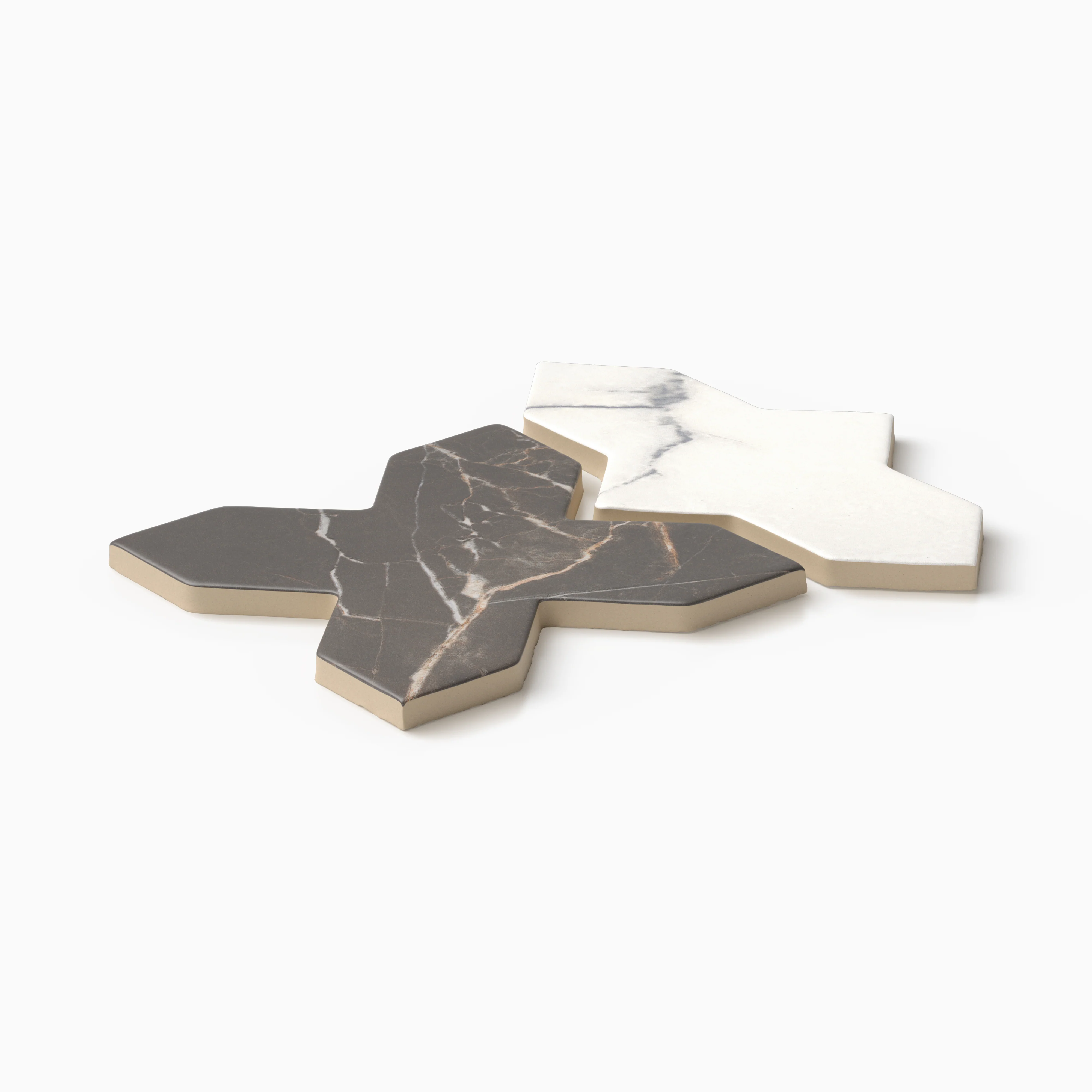 Aslan 8x8 Porcelain Tile Shield in Calacatta and Cross in Imperial - Image 4