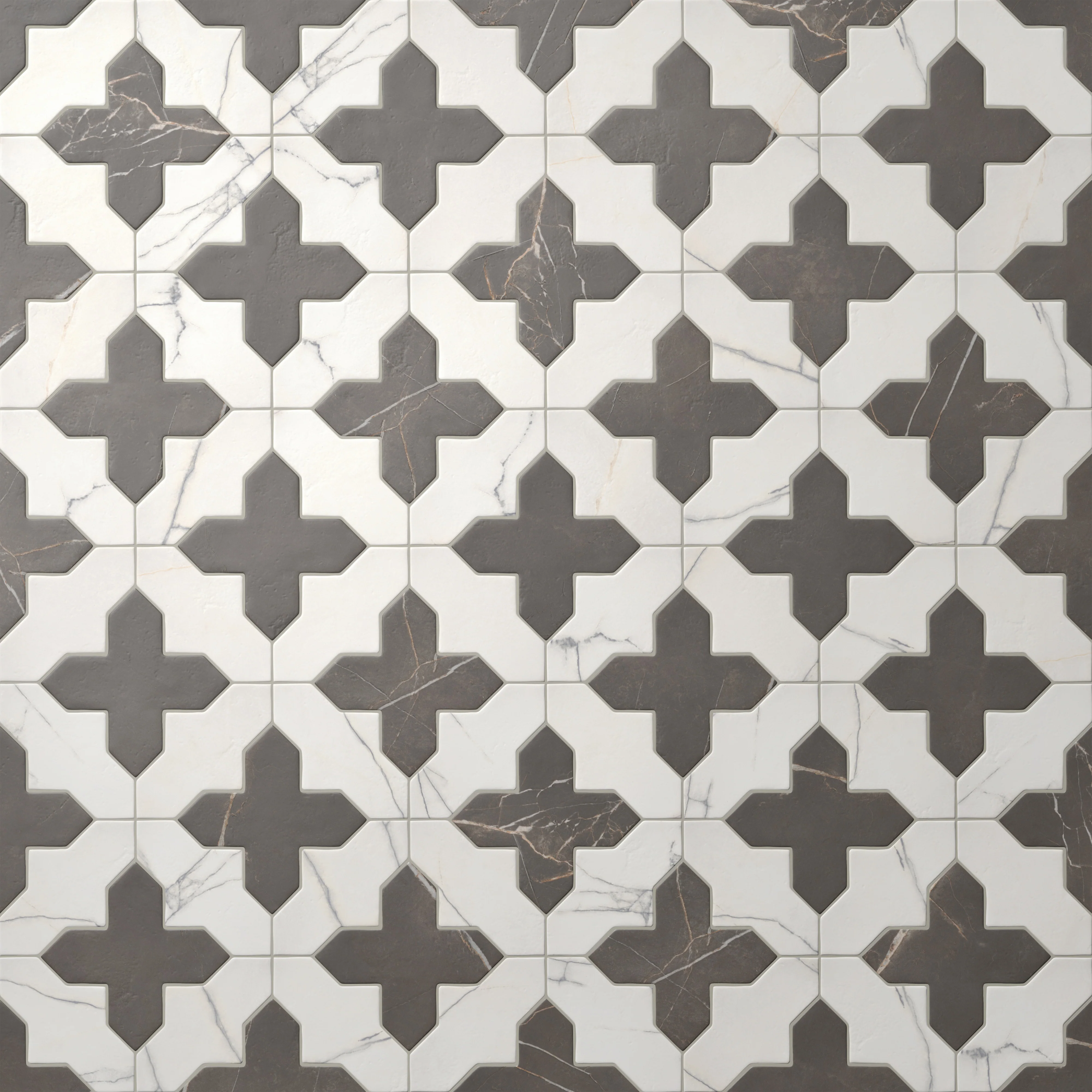 Aslan 8x8 Porcelain Tile Shield in Calacatta and Cross in Imperial - Image 5