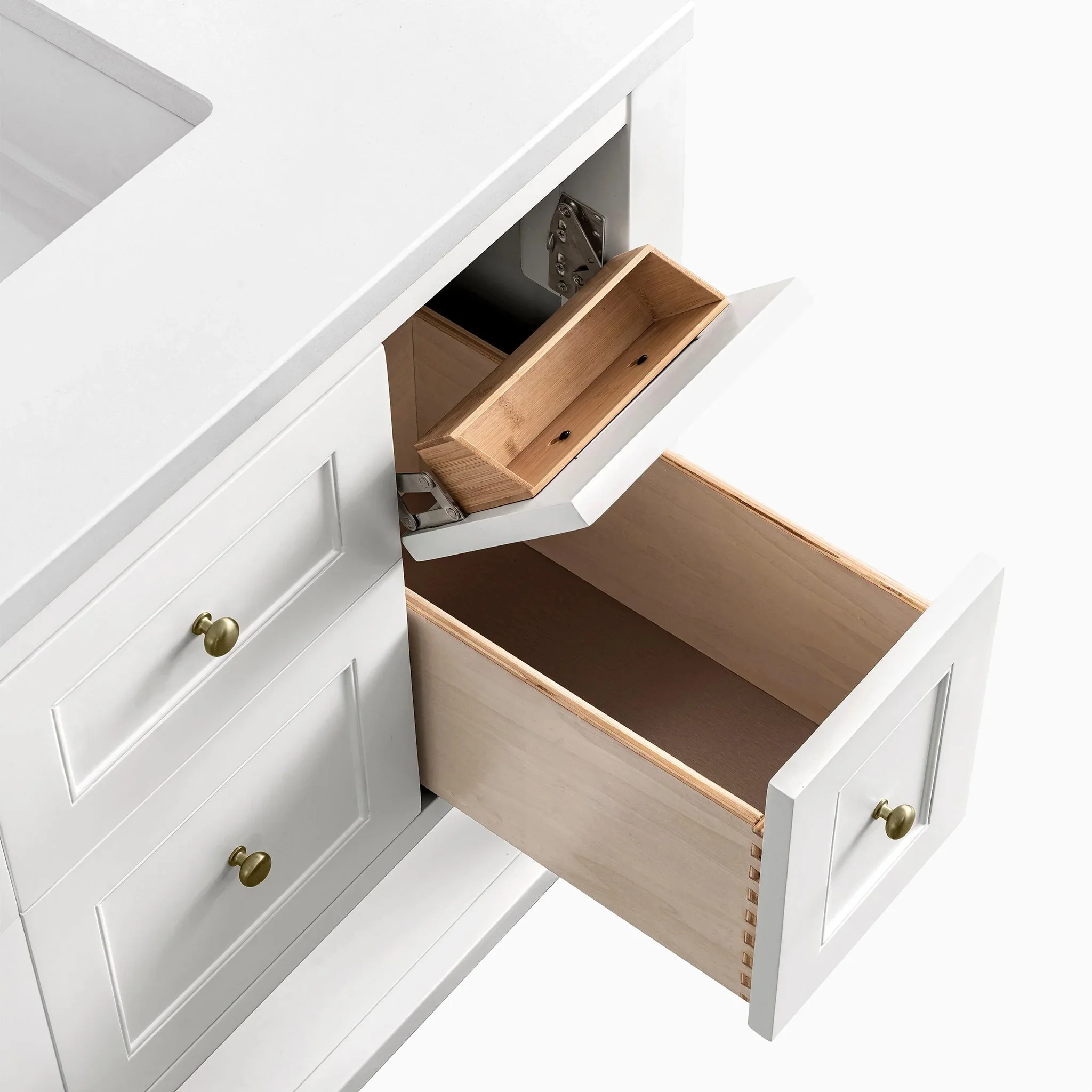 Bridgette 36" Single Vanity in Bright White with 3 cm White Zeus Quartz Top - Image 6