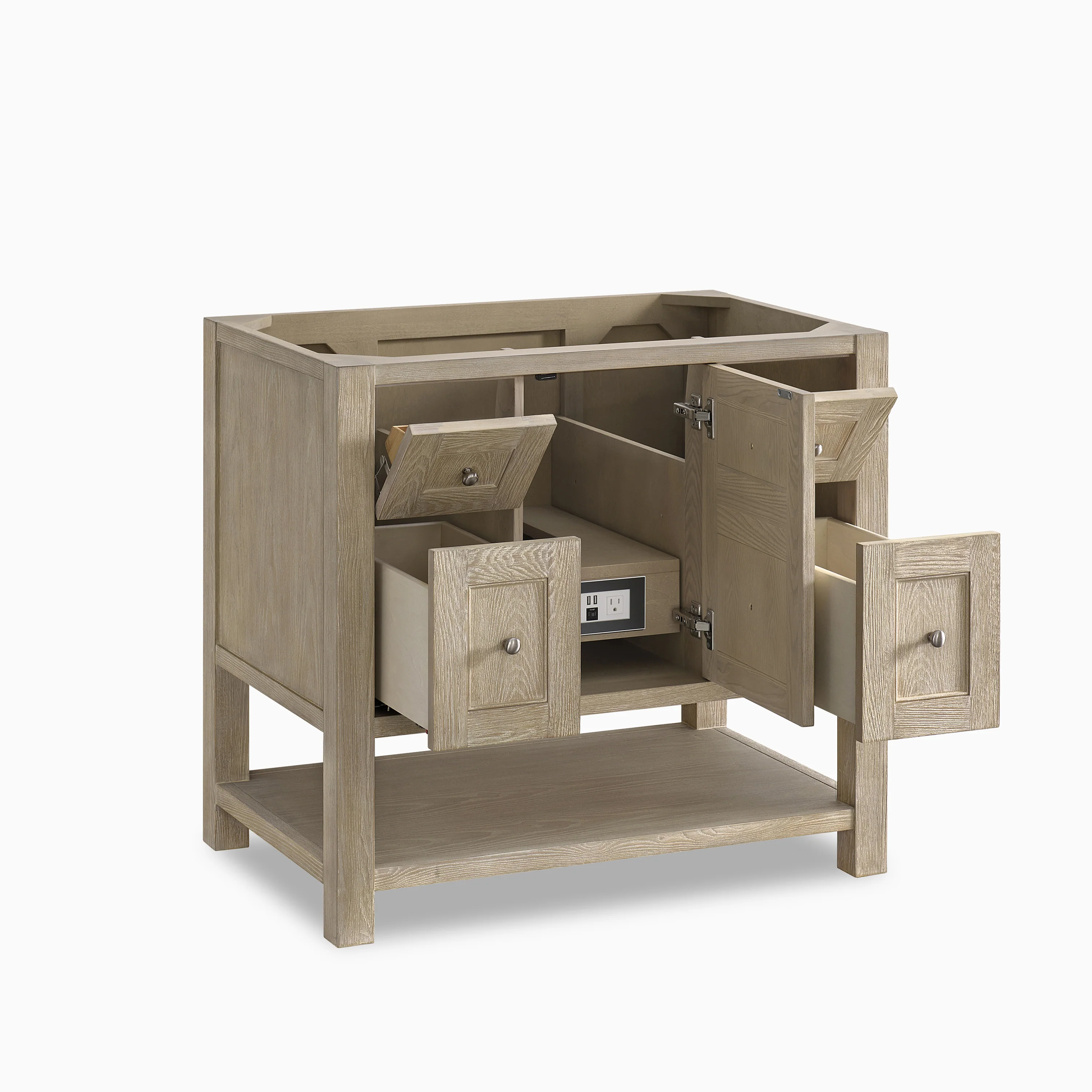 Bridgette 36" Single Vanity in Whitewashed Oak with 3 cm White Zeus Quartz Top - Image 4