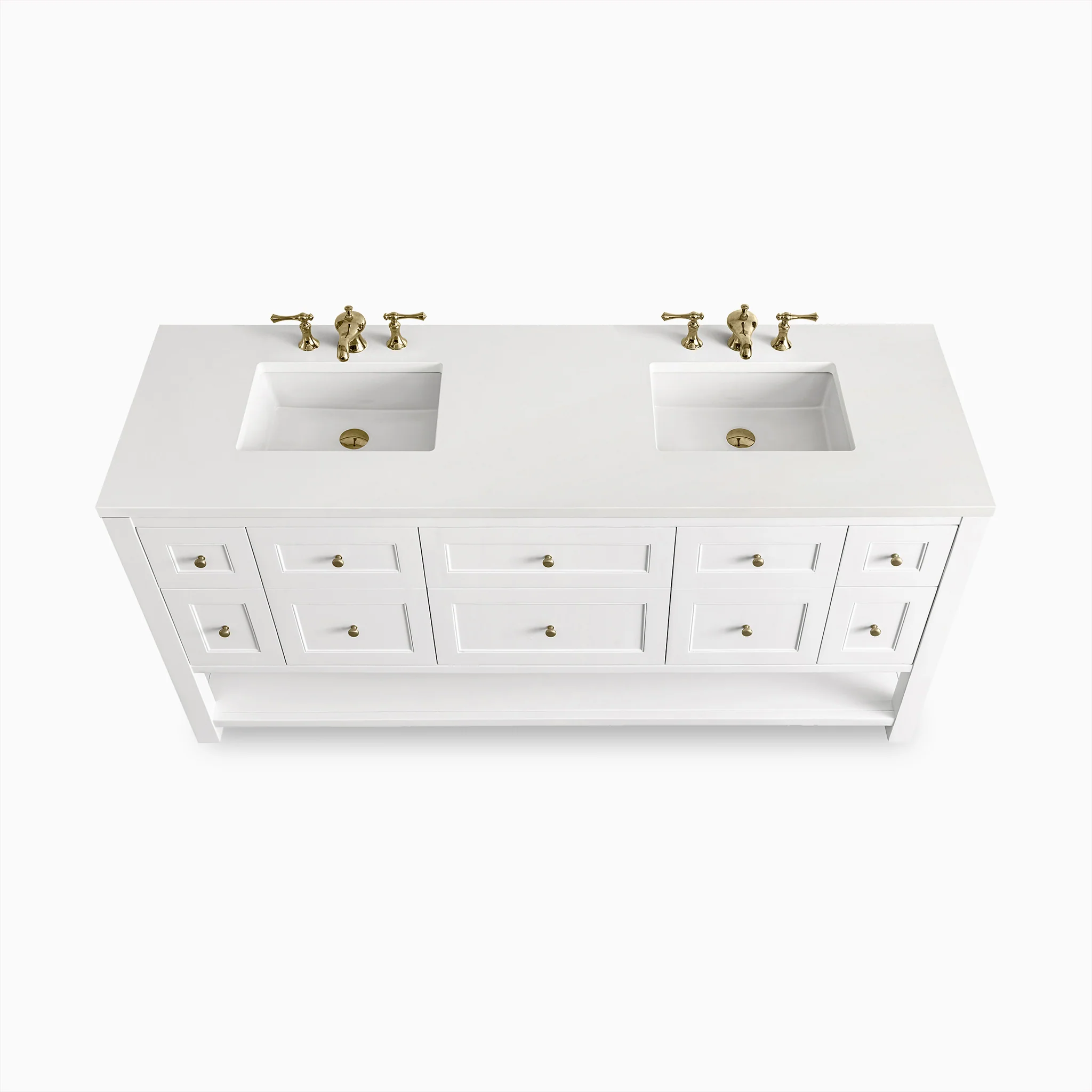 Bridgette 72" Double Vanity in Bright White with 3 cm White Zeus Quartz Top - Image 3