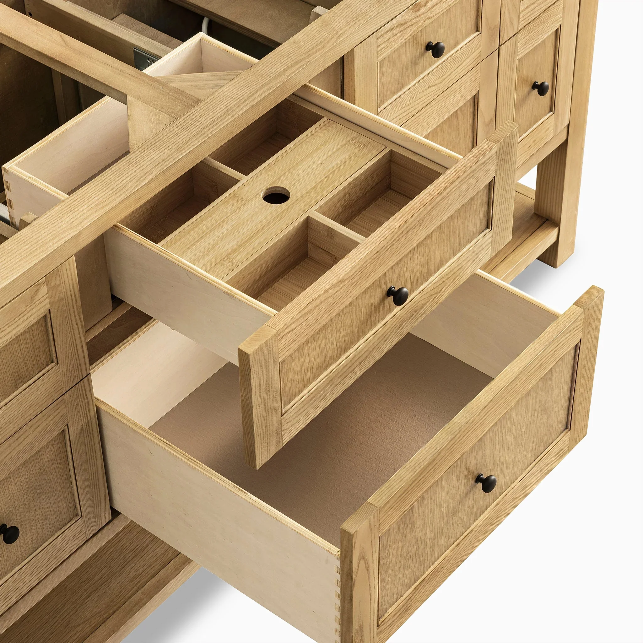 Bridgette 72" Double Vanity in Light Natural Oak with 3 cm White Zeus Quartz Top - Image 7