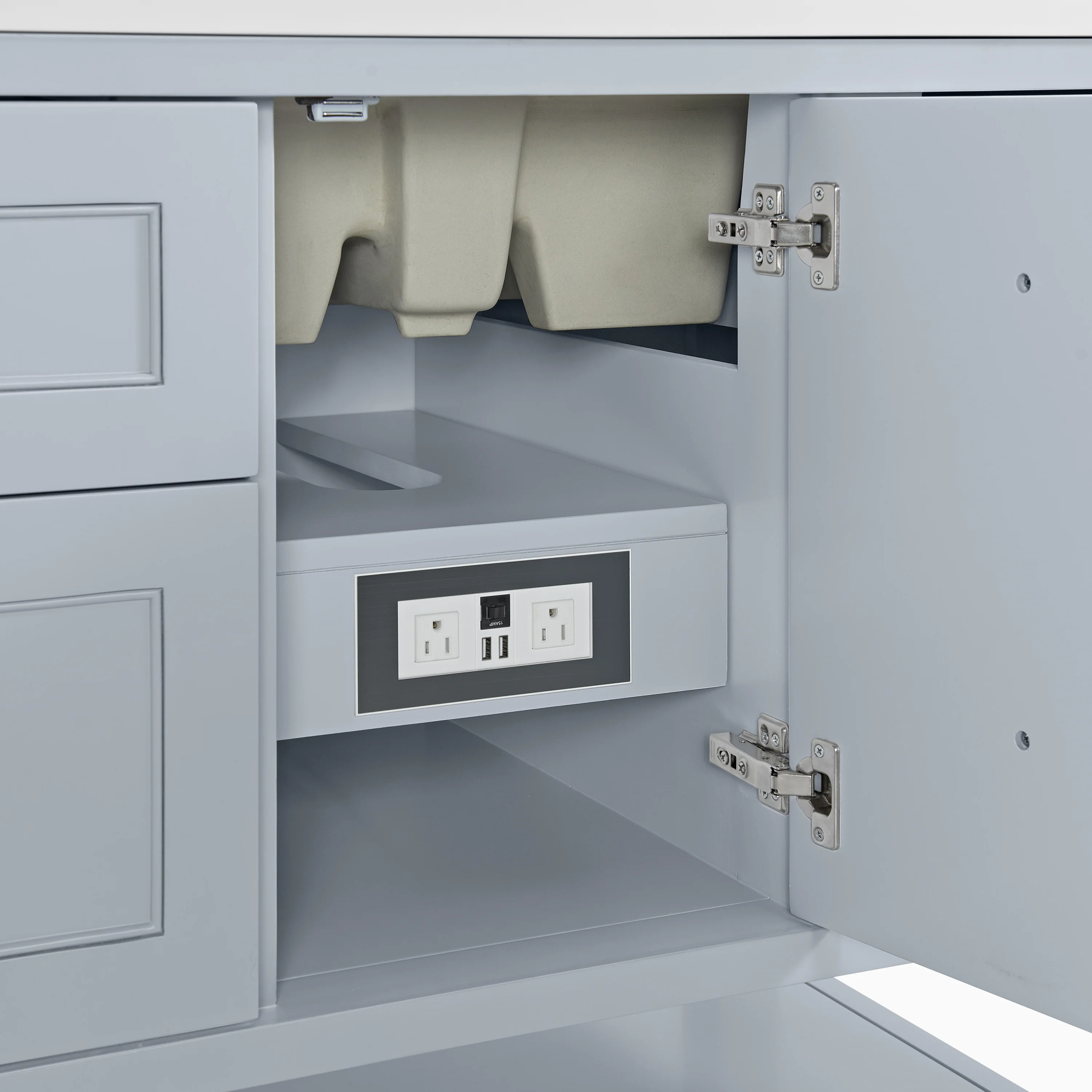 Bridgette 72" Double Vanity in Serenity Blue with 3 cm White Zeus Quartz Top - Image 6