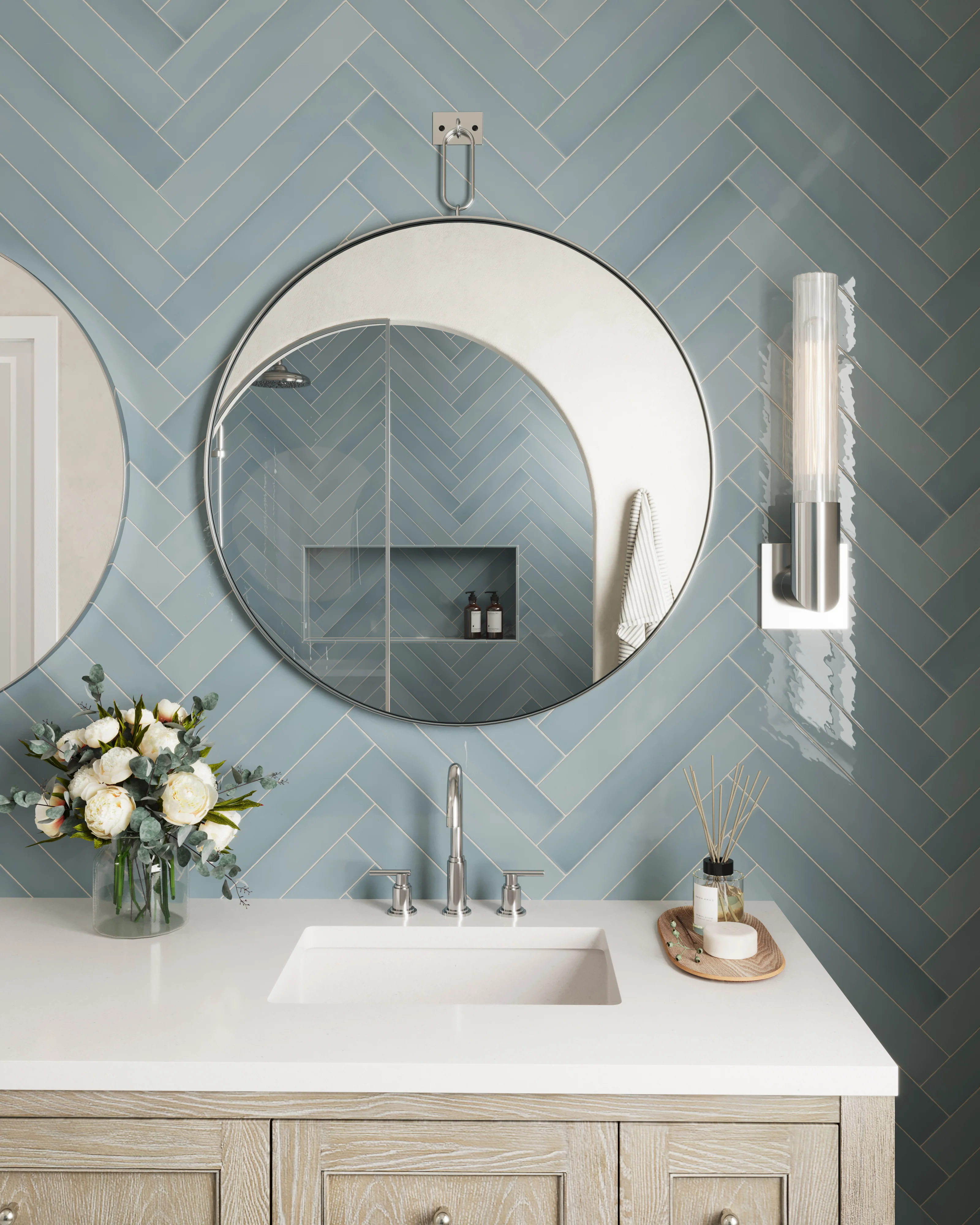 Bridgette 72" Double Vanity in Whitewashed Oak with 3 cm White Zeus Quartz Top - Image 10