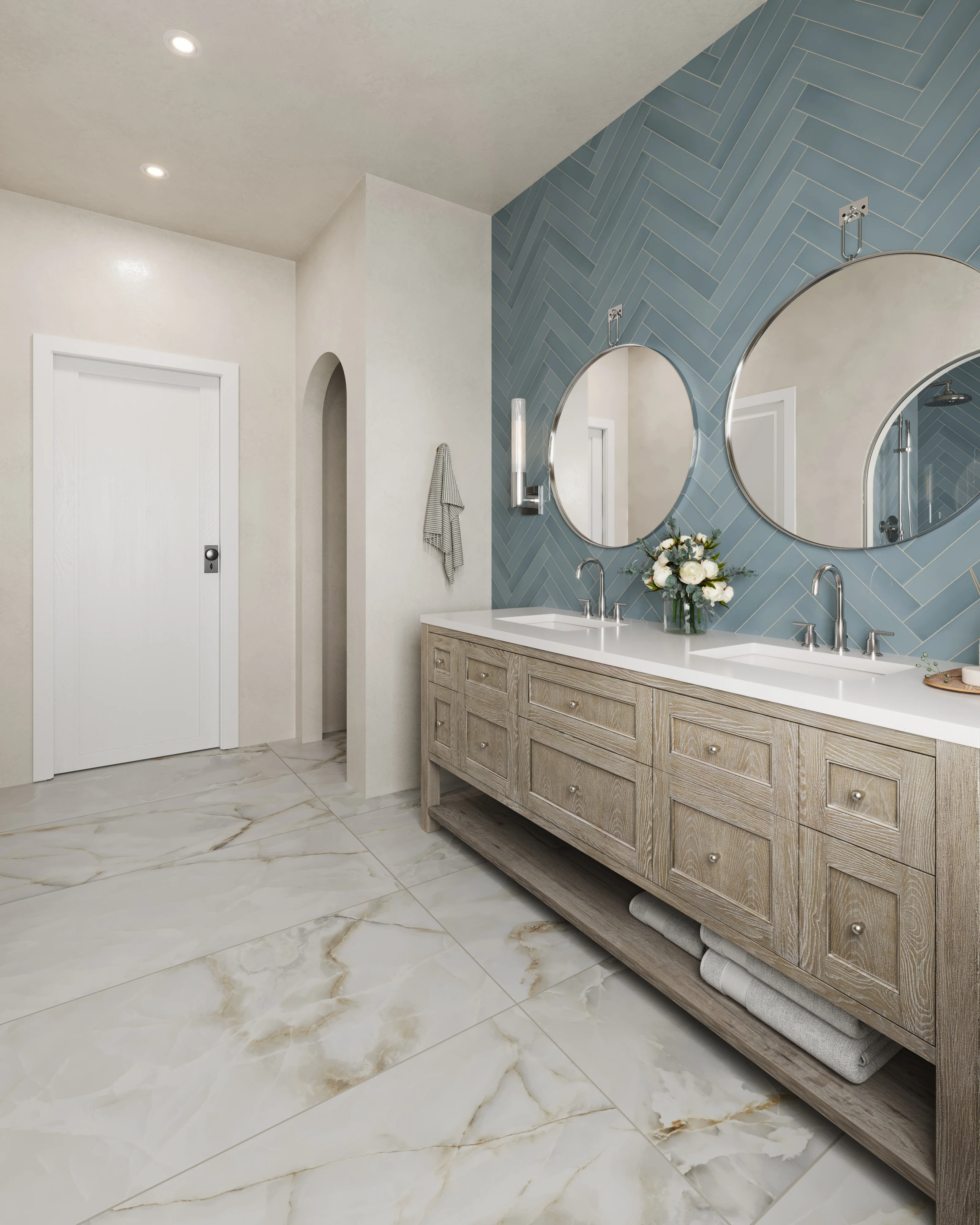 Bridgette 72" Double Vanity in Whitewashed Oak with 3 cm White Zeus Quartz Top - Image 12