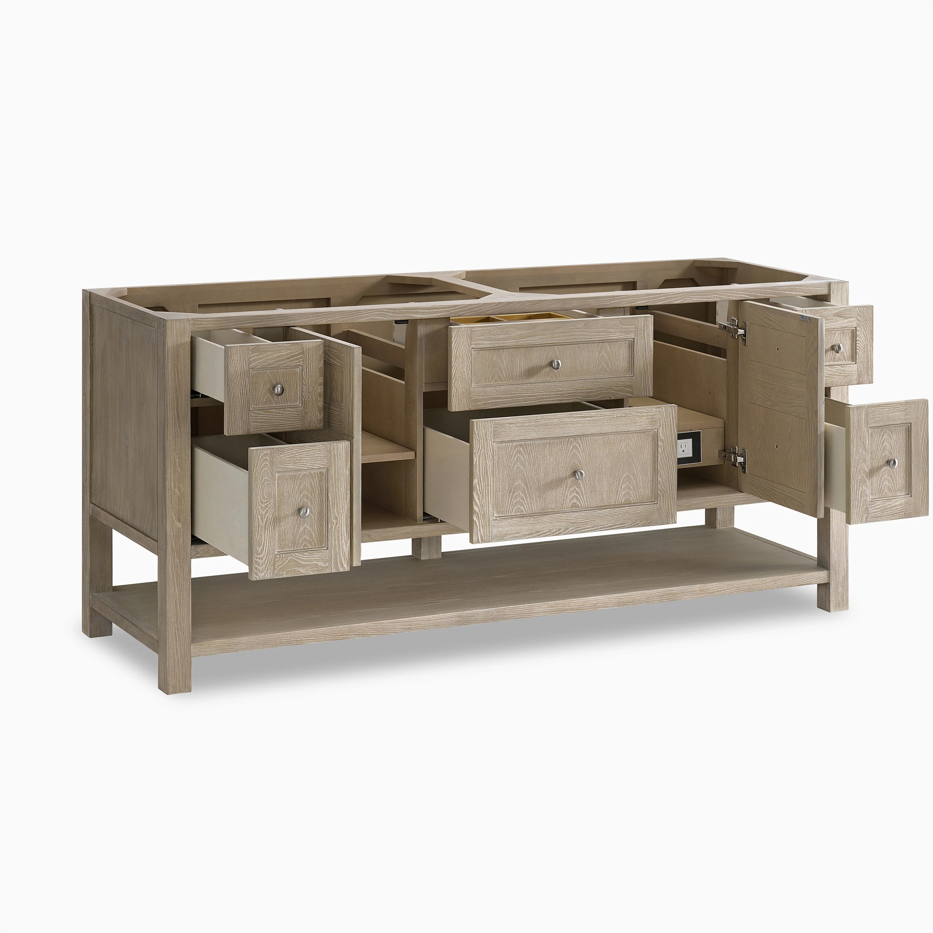 Bridgette 72" Double Vanity in Whitewashed Oak with 3 cm White Zeus Quartz Top - Image 4