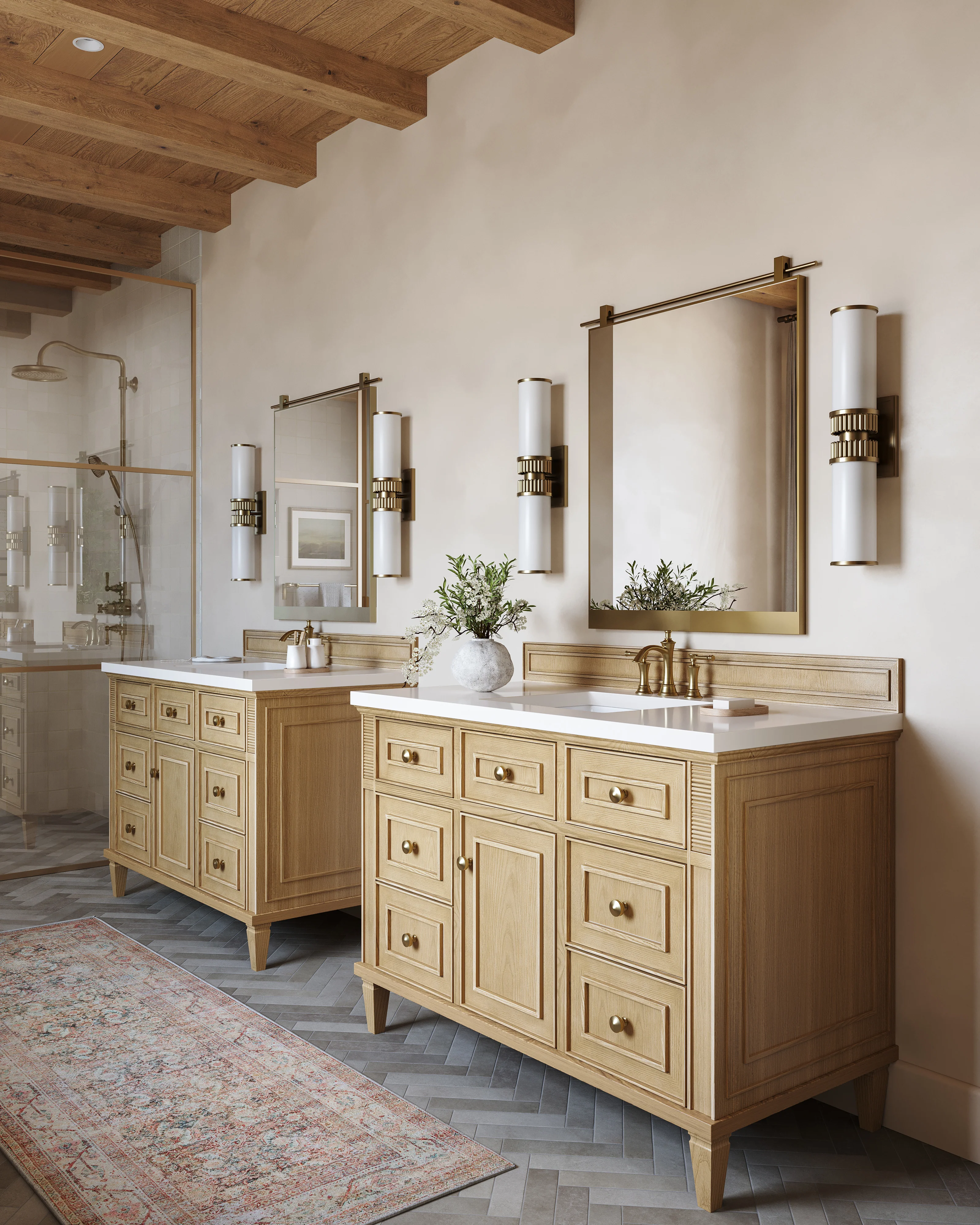 Elodie 48" Single Vanity in Light Natural Oak with 3 cm White Zeus Quartz Top - Image 10