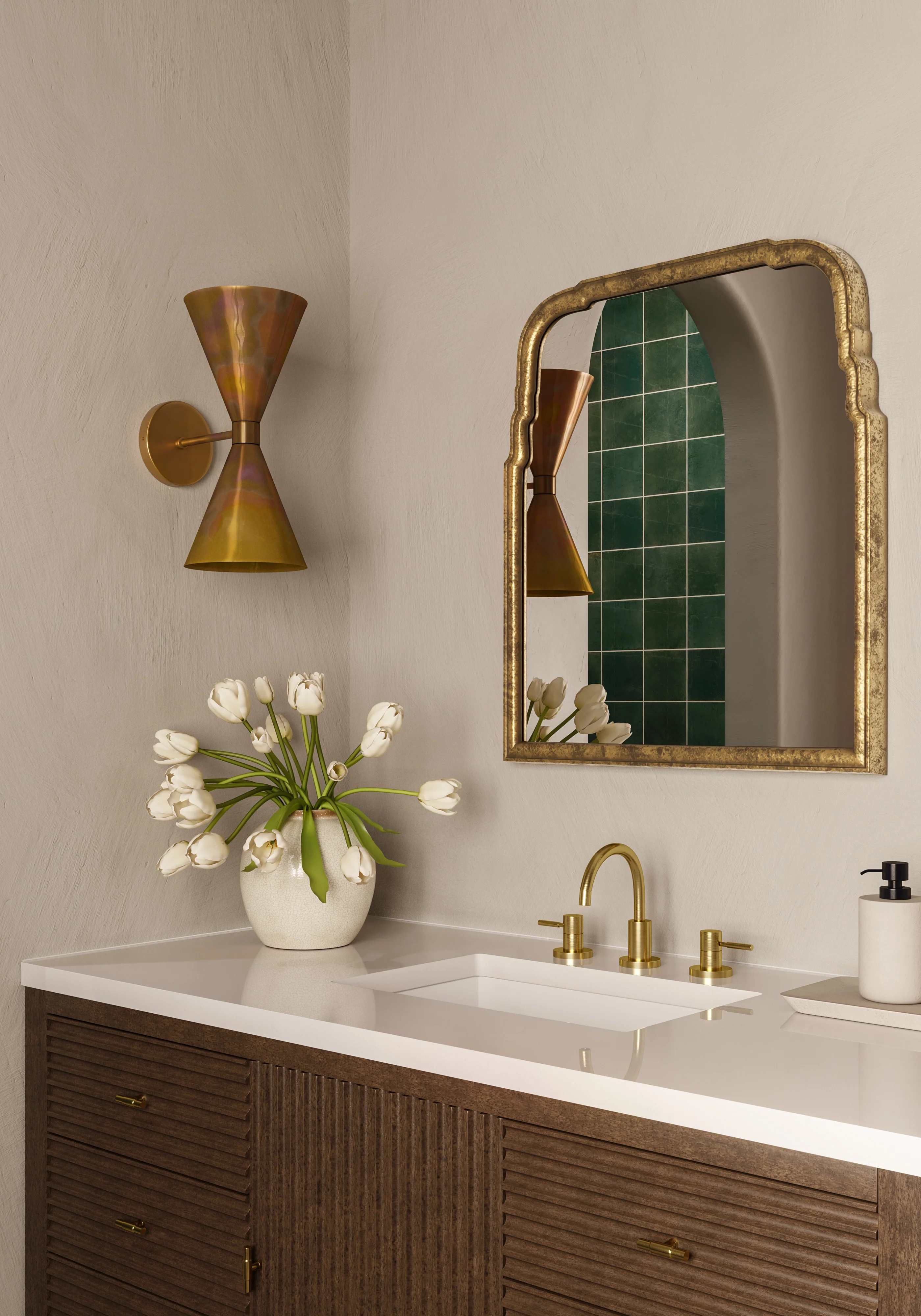 Clementine  Mirror in Antiqued Gold Leaf - Image 9