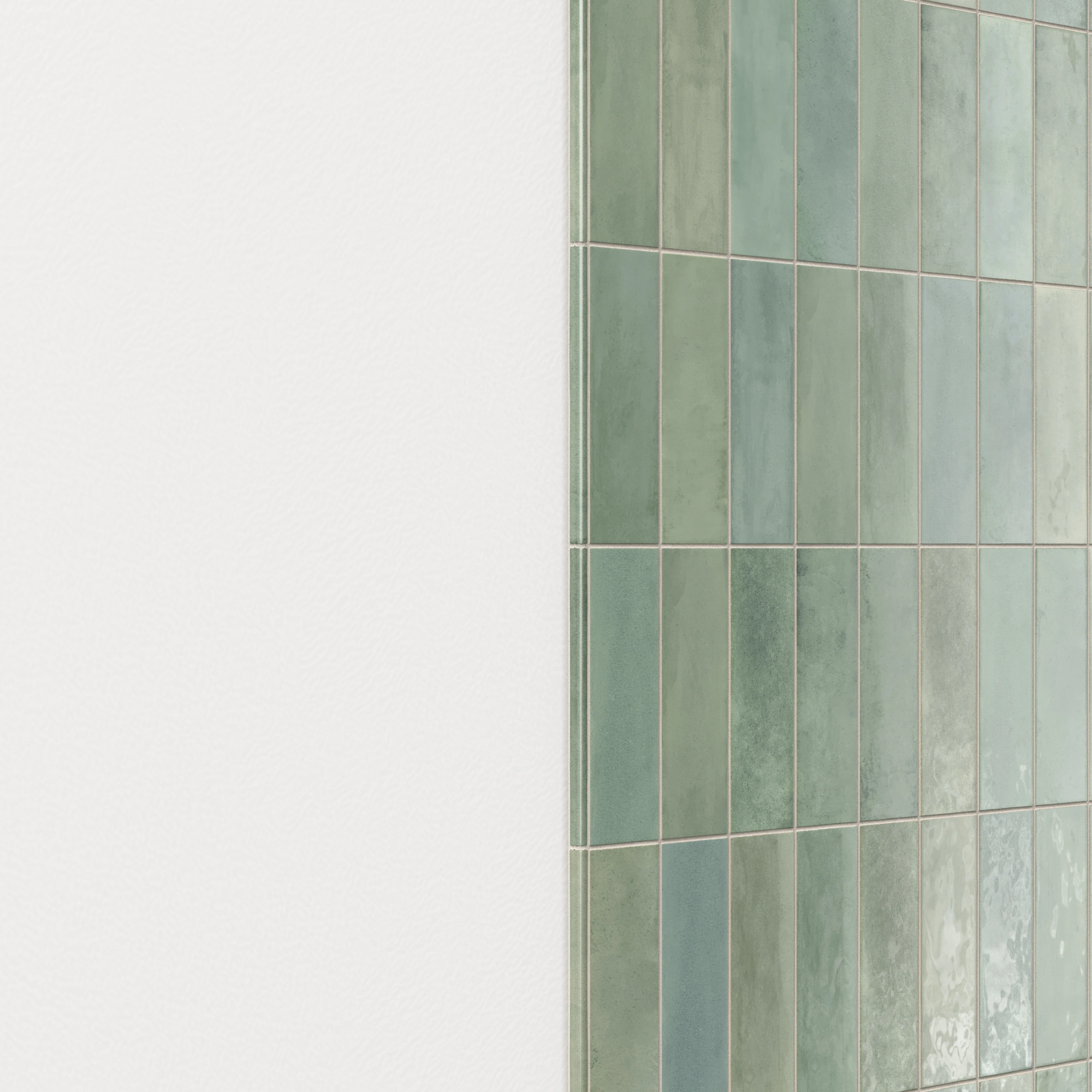Cleo 0.43x6.3 Glossy Ceramic Rounded Edge Tile in Sage - Image 3
