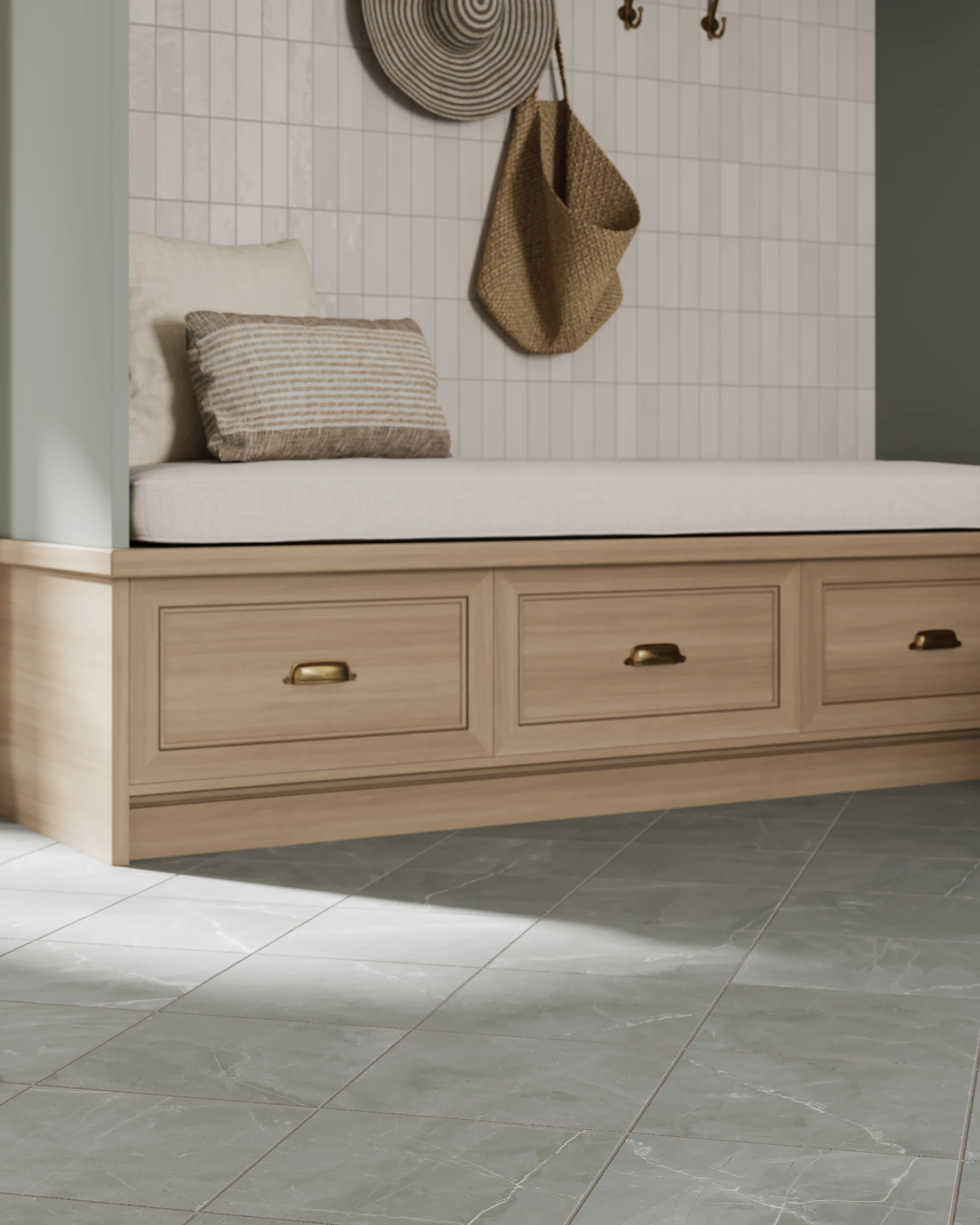 Cleo 2x6 Glossy Ceramic Tile in Cream - Image 10