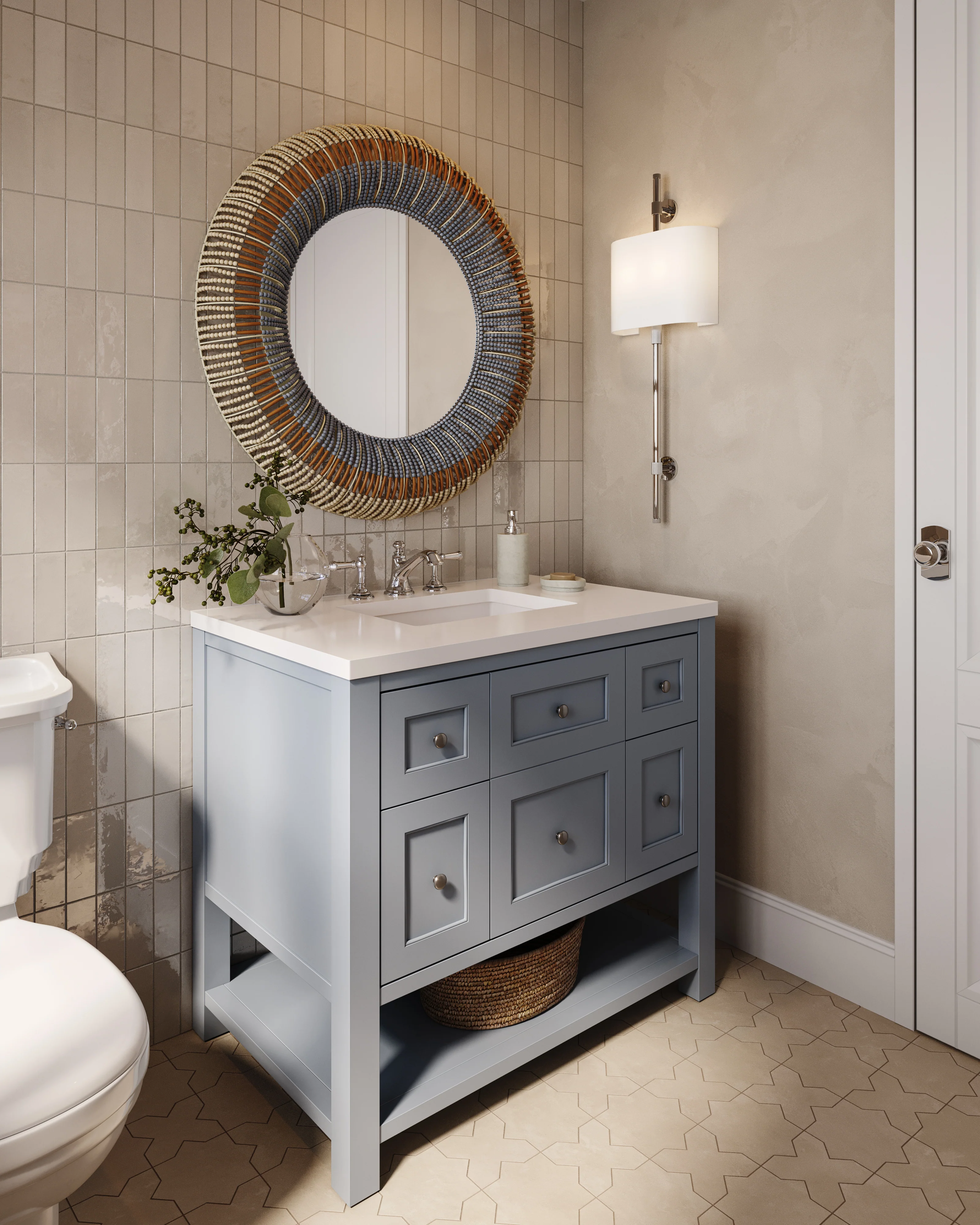 Cleo 2x6 Glossy Ceramic Tile in Cream - Image 13