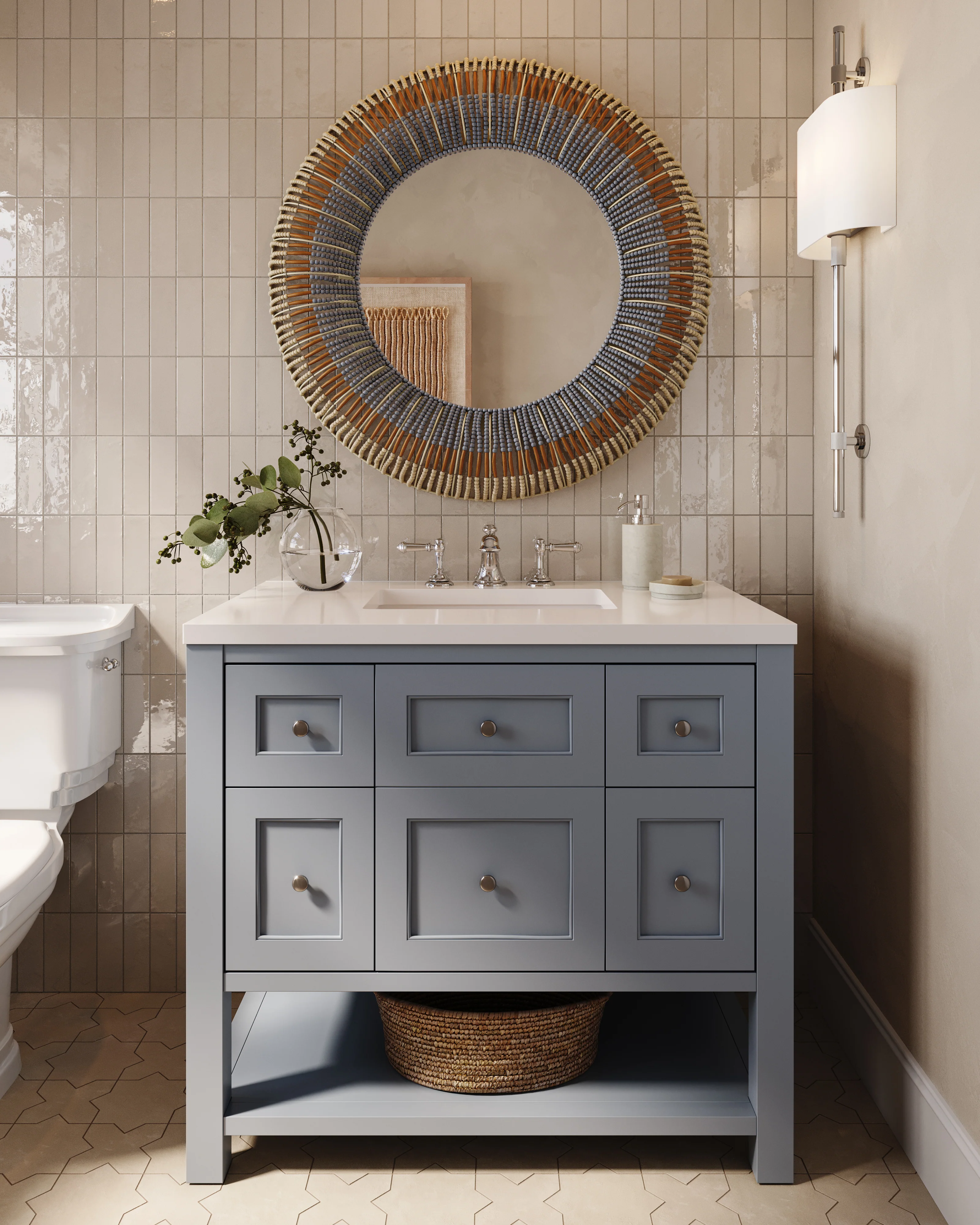 Cleo 2x6 Glossy Ceramic Tile in Cream - Image 14