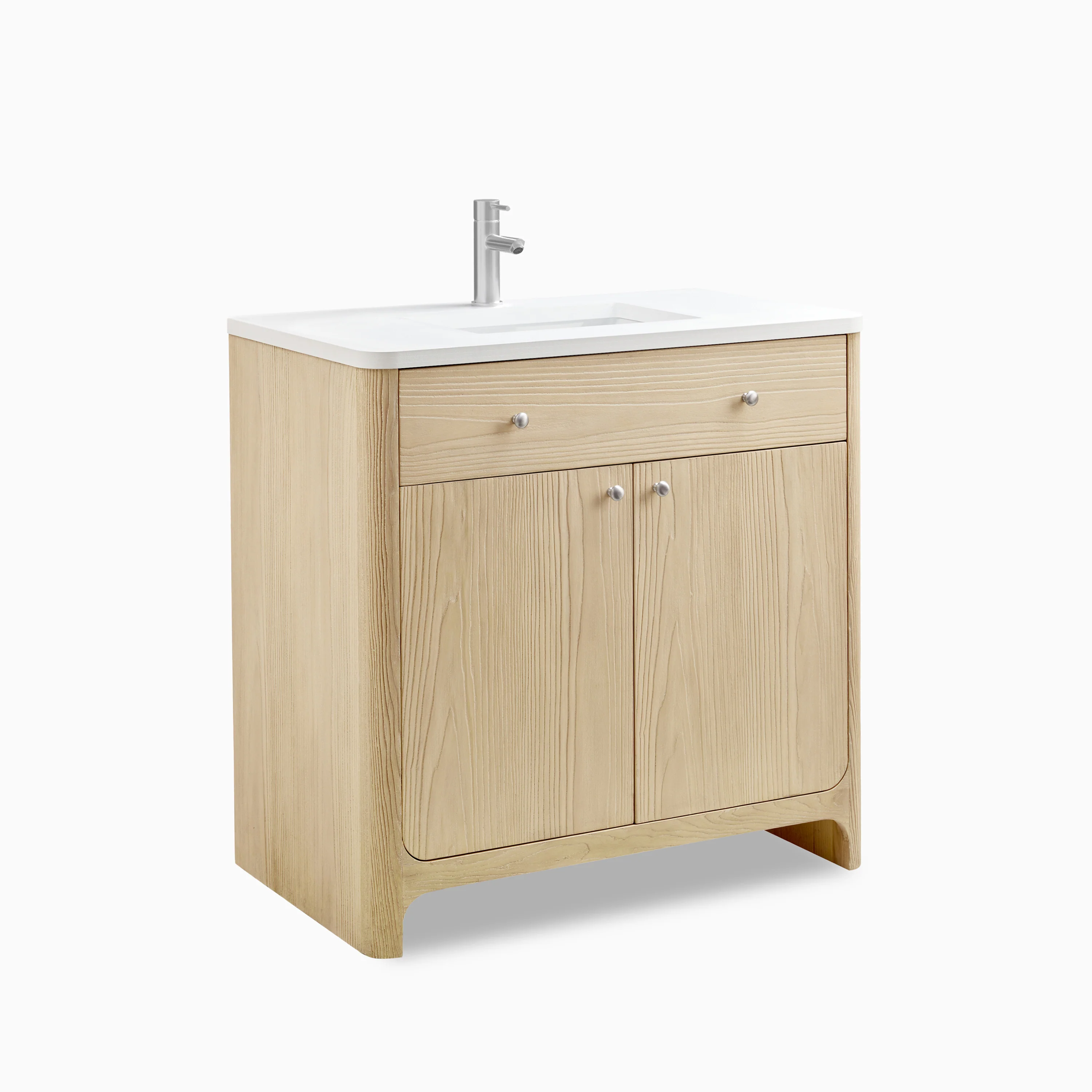 Colton 36" Single Vanity in Coastal Driftwood with 3 cm White Zeus Quartz Top - Image 3