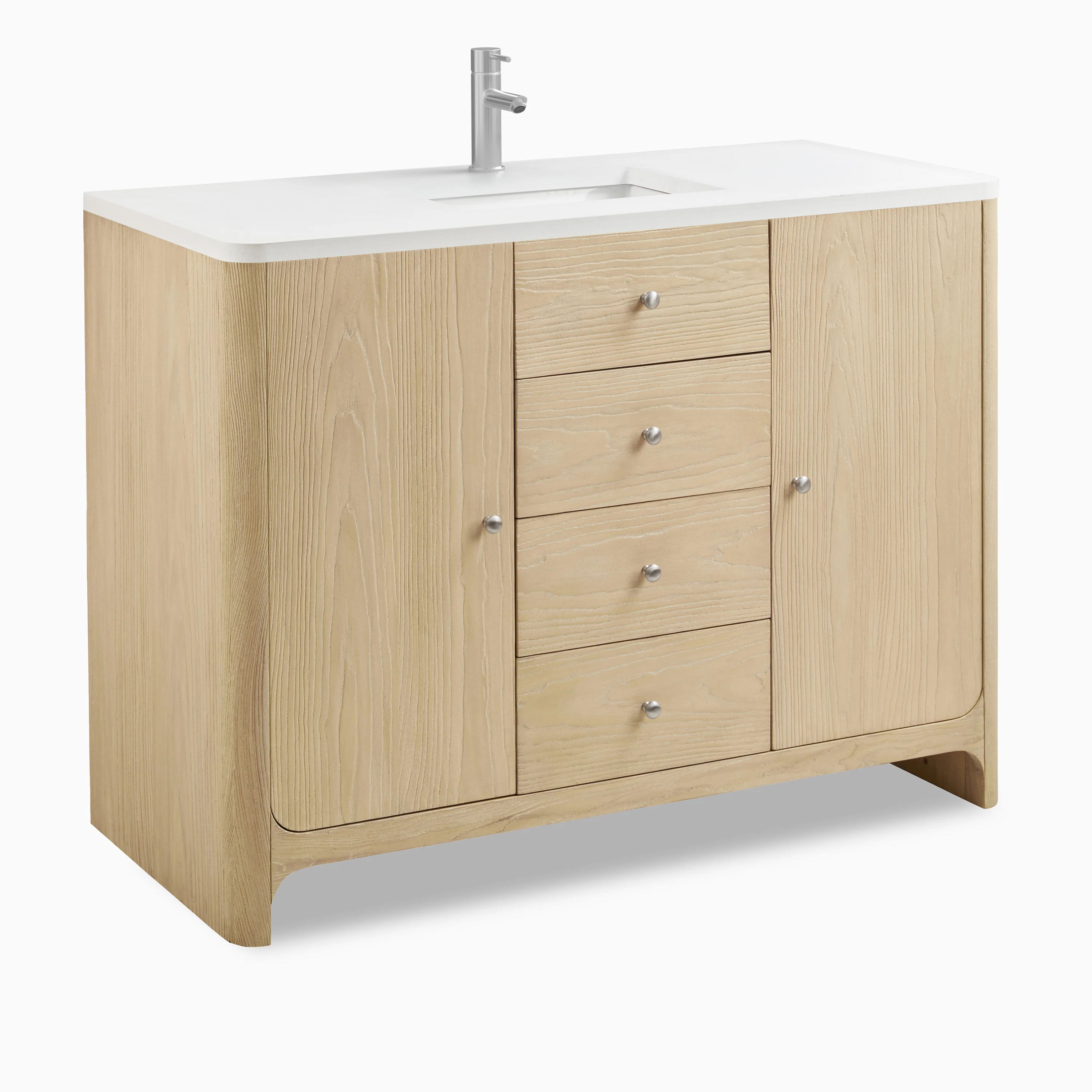 Colton 48" Single Vanity in Coastal Driftwood with 3 cm White Zeus Quartz Top - Image 3
