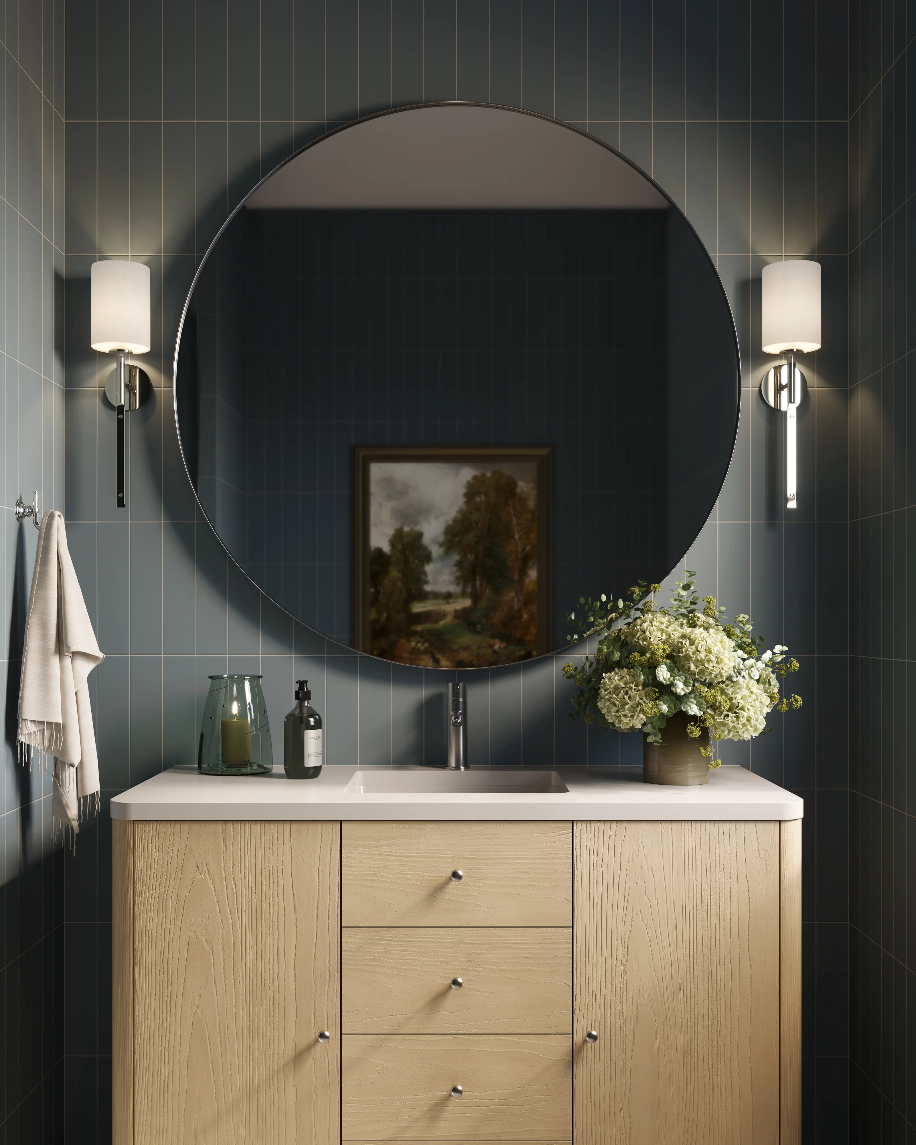 Colton 48" Single Vanity in Coastal Driftwood with 3 cm White Zeus Quartz Top - Image 8