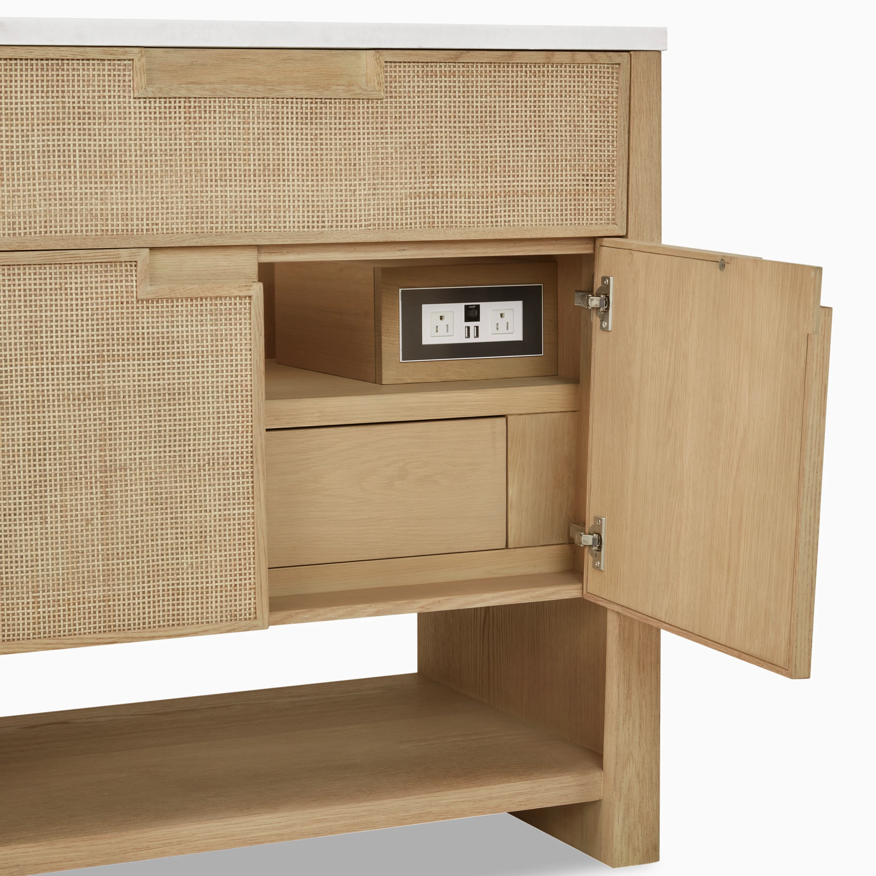 Delilah 36" Single Vanity in Seaside Oak with 3 cm White Zeus Quartz Top - Image 10