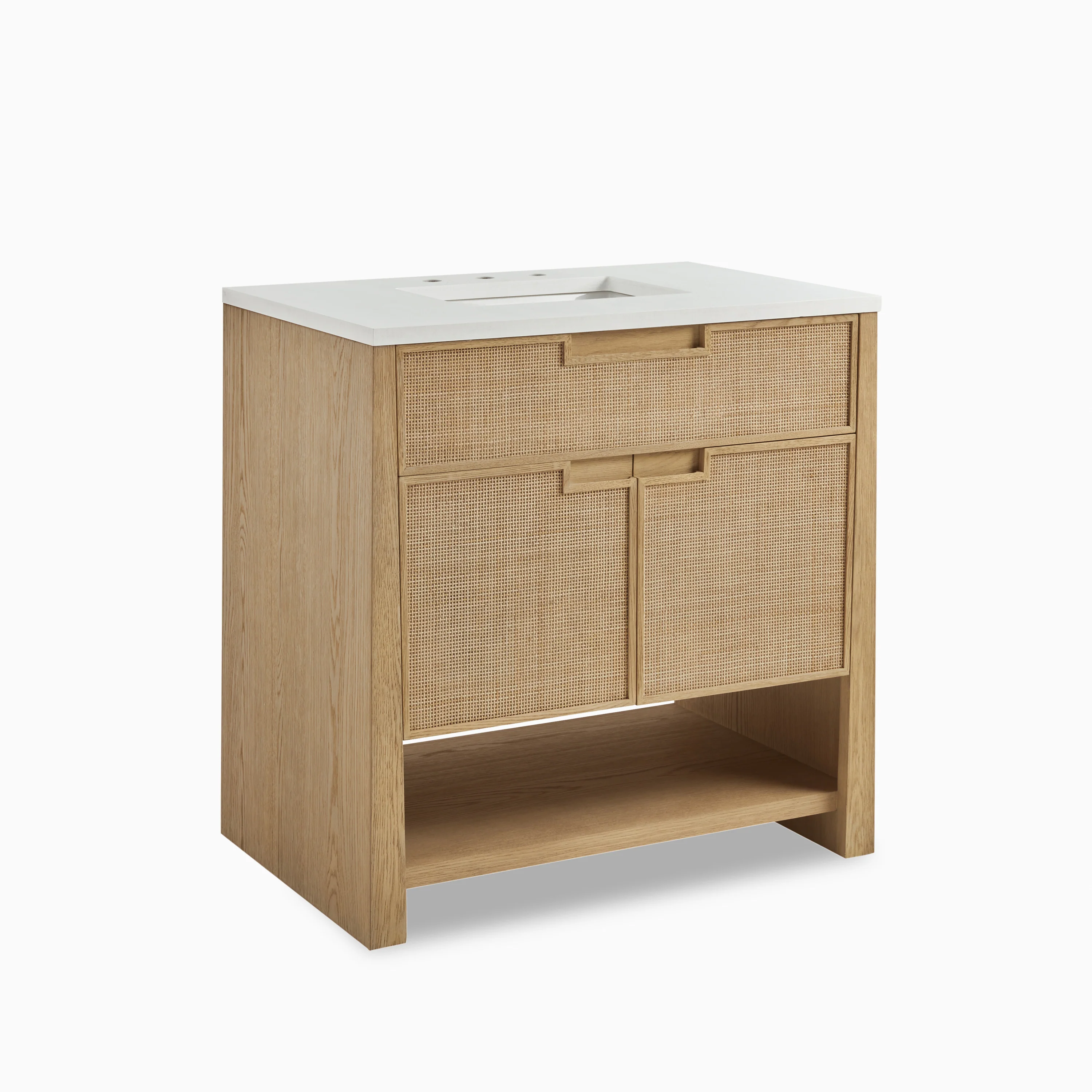 Delilah 36" Single Vanity in Seaside Oak with 3 cm White Zeus Quartz Top - Image 11