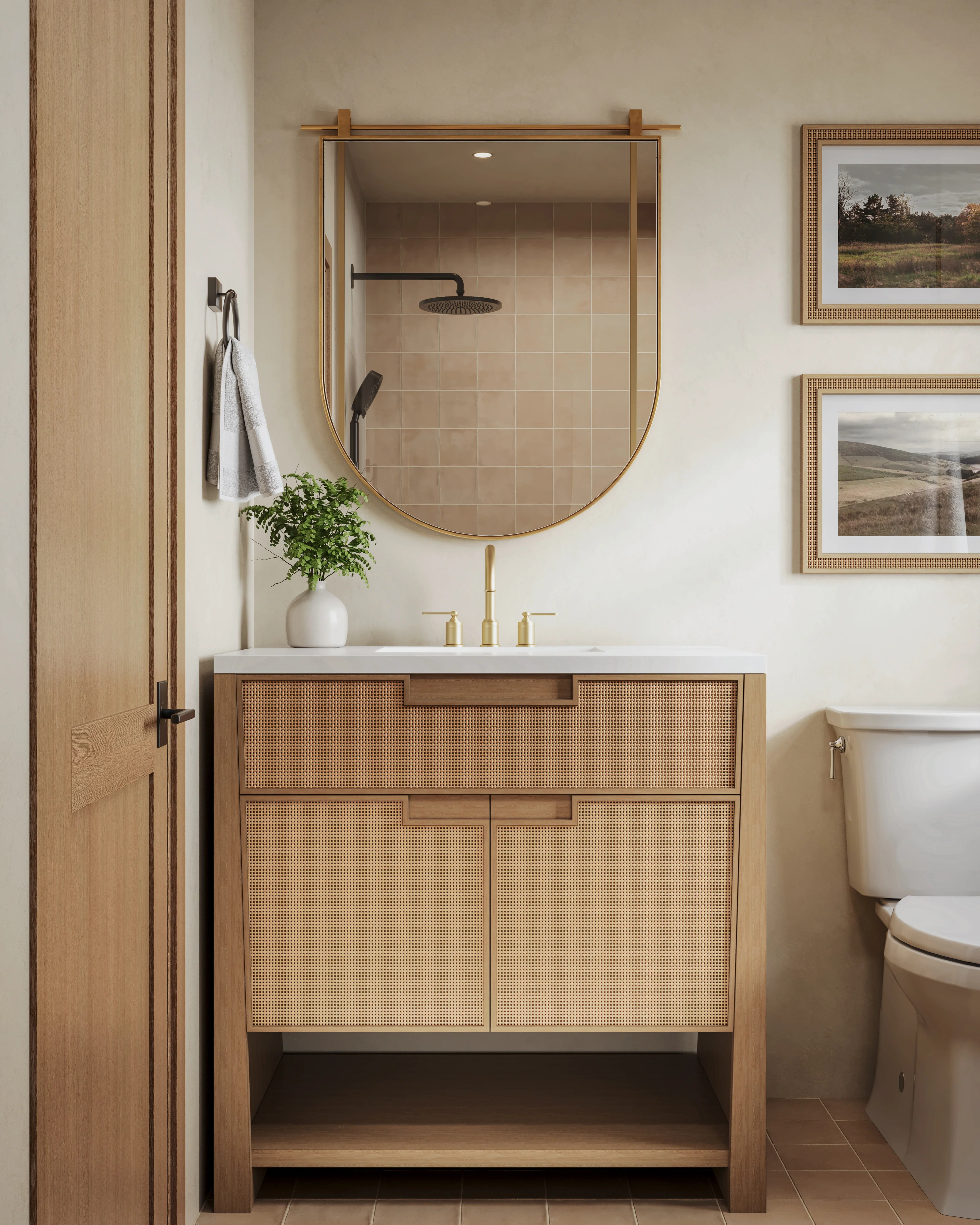 Delilah 36" Single Vanity in Seaside Oak with 3 cm White Zeus Quartz Top - Image 13