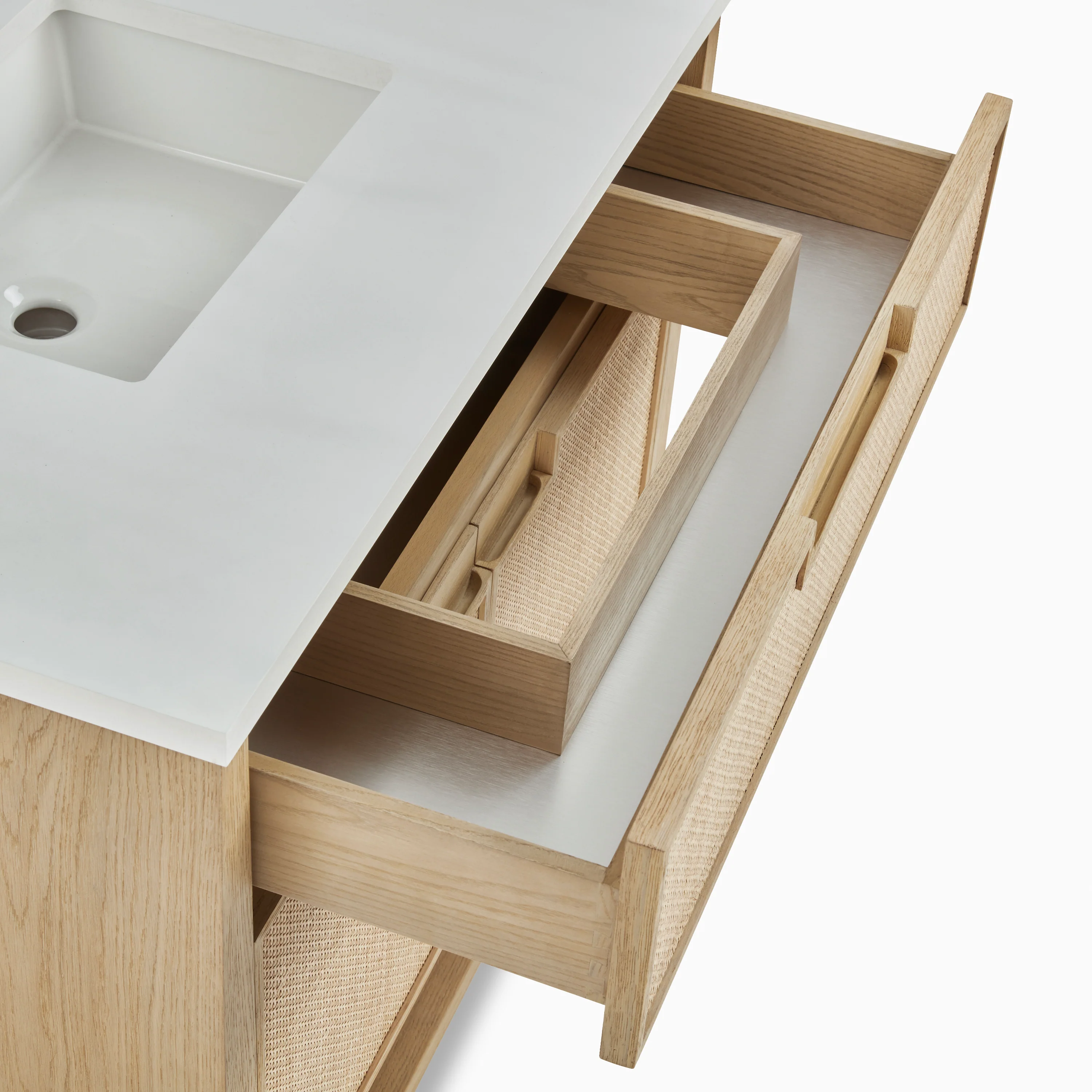 Delilah 36" Single Vanity in Seaside Oak with 3 cm White Zeus Quartz Top - Image 7