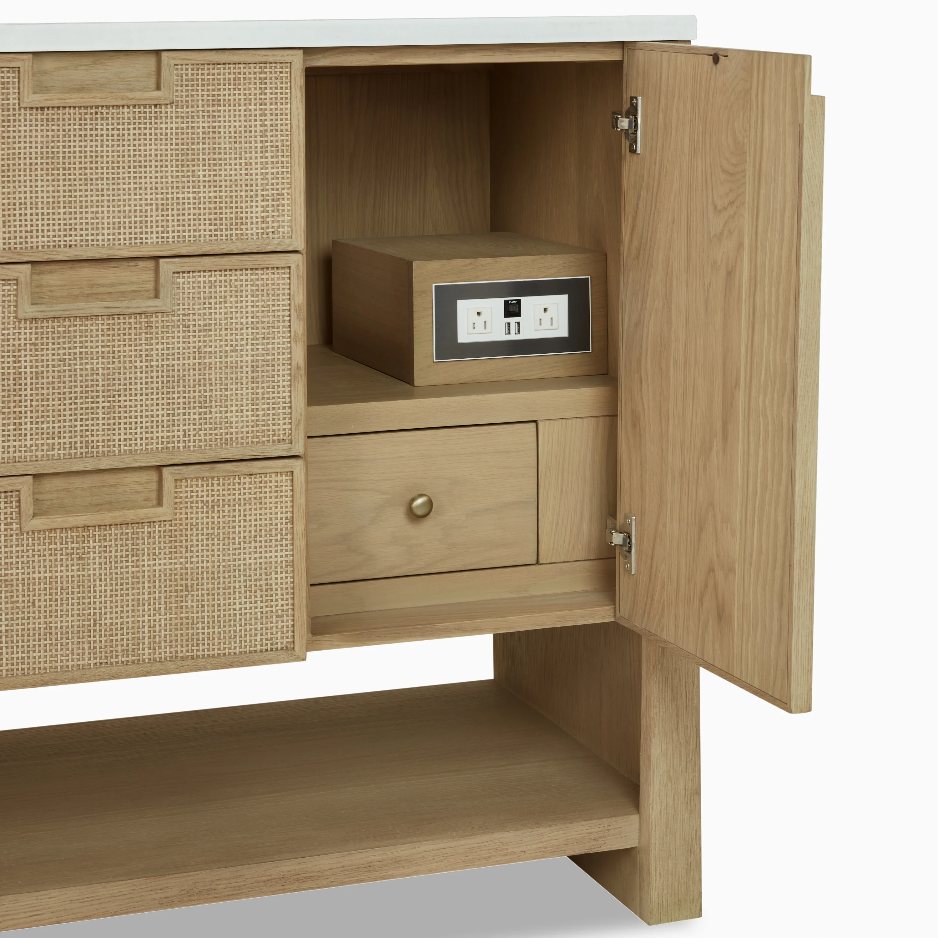 Delilah 48" Single Vanity in Seaside Oak with 3 cm White Zeus Quartz Top - Image 11