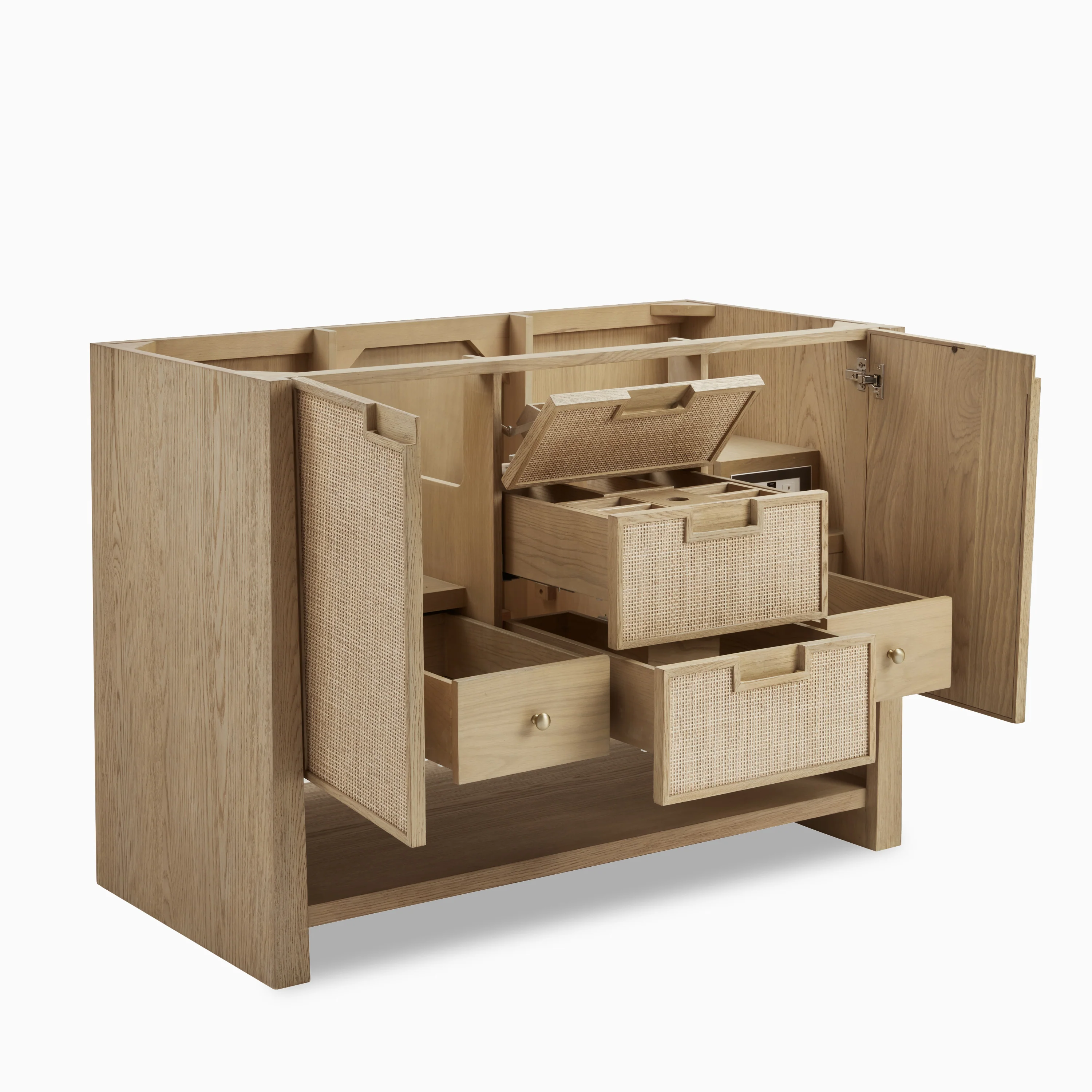 Delilah 48" Single Vanity in Seaside Oak with 3 cm White Zeus Quartz Top - Image 6