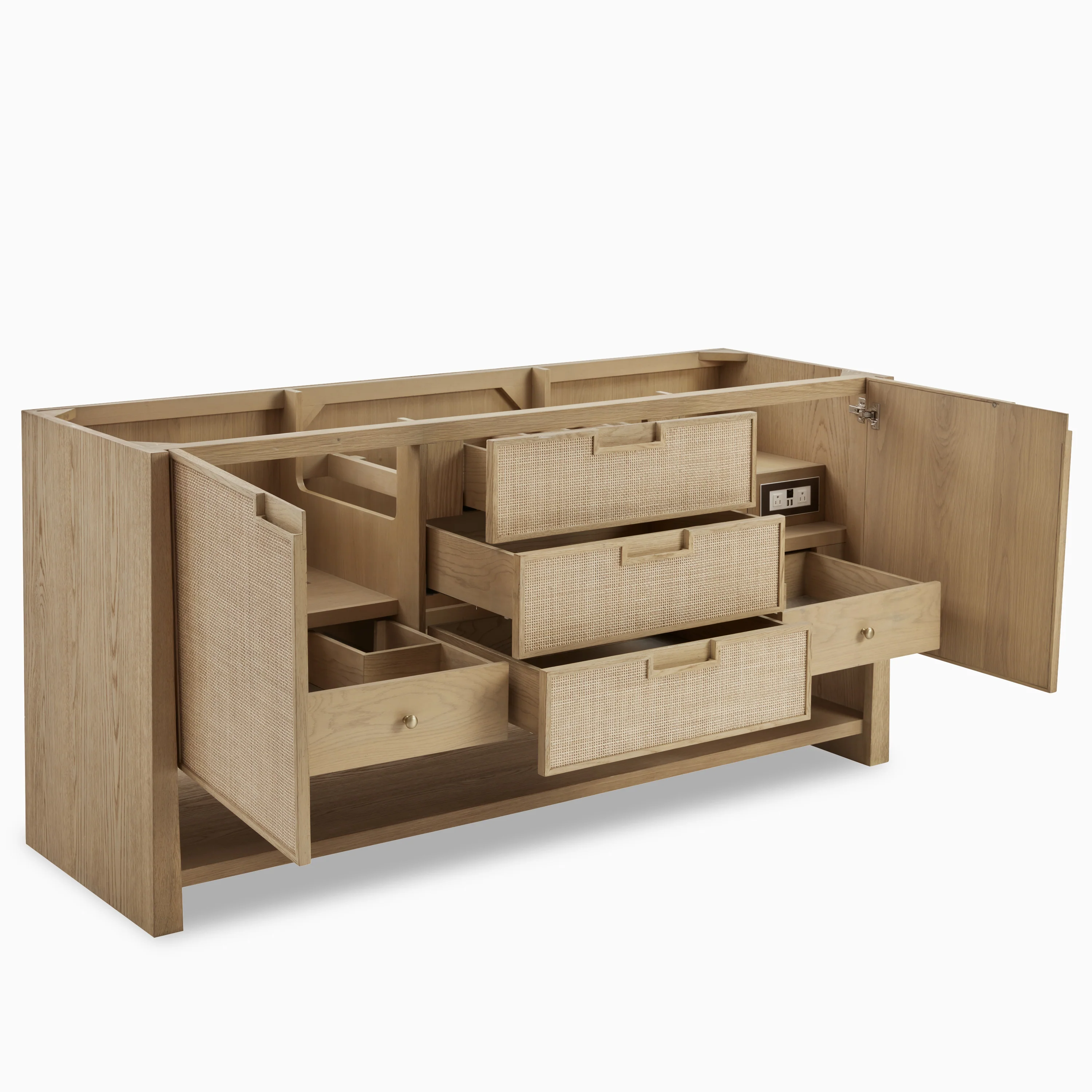 Delilah 72" Double Vanity in Seaside Oak with 3 cm White Zeus Quartz Top - Image 6