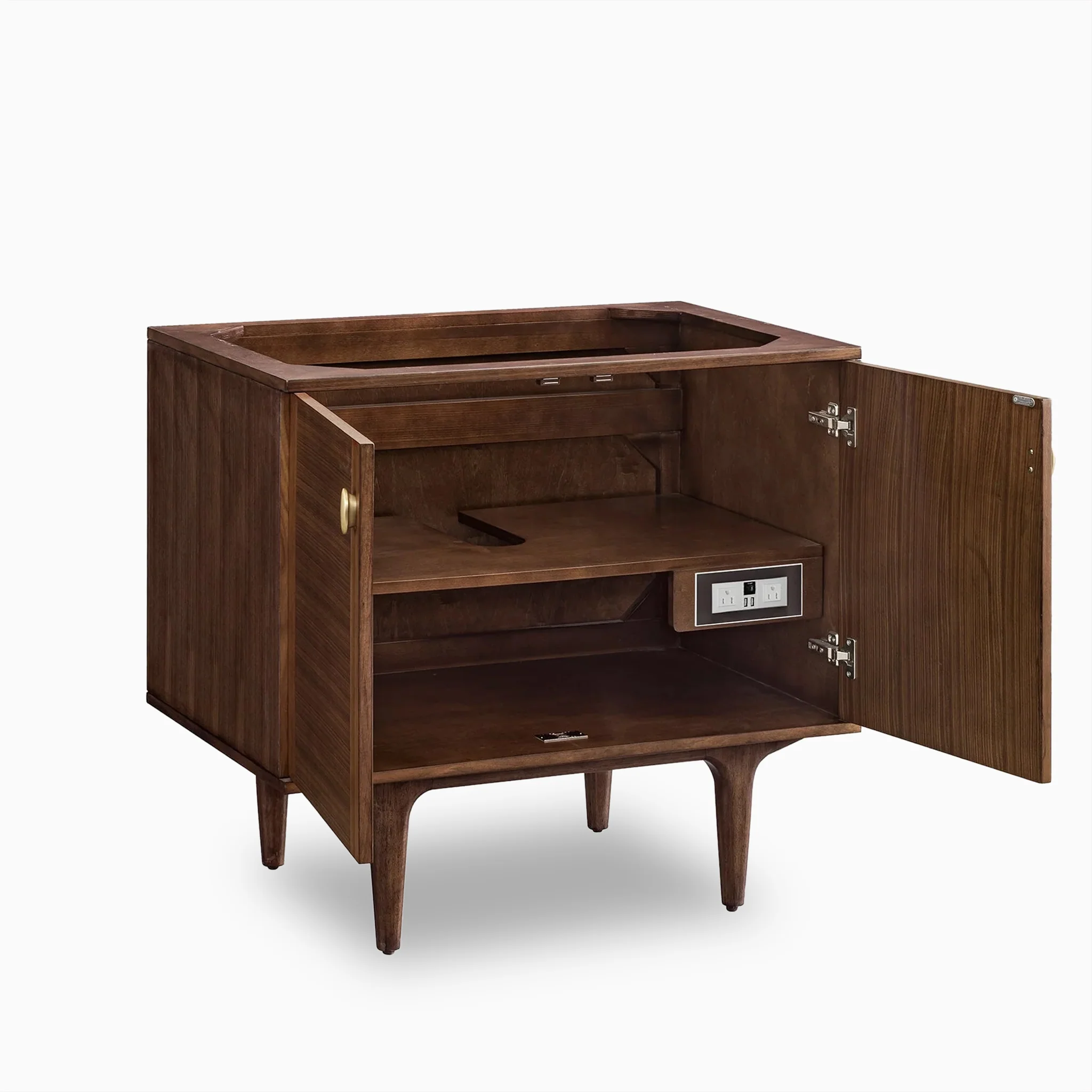 Demi 36" Single Vanity in Mid-Century Walnut with 3 cm White Zeus Quartz Top - Image 7