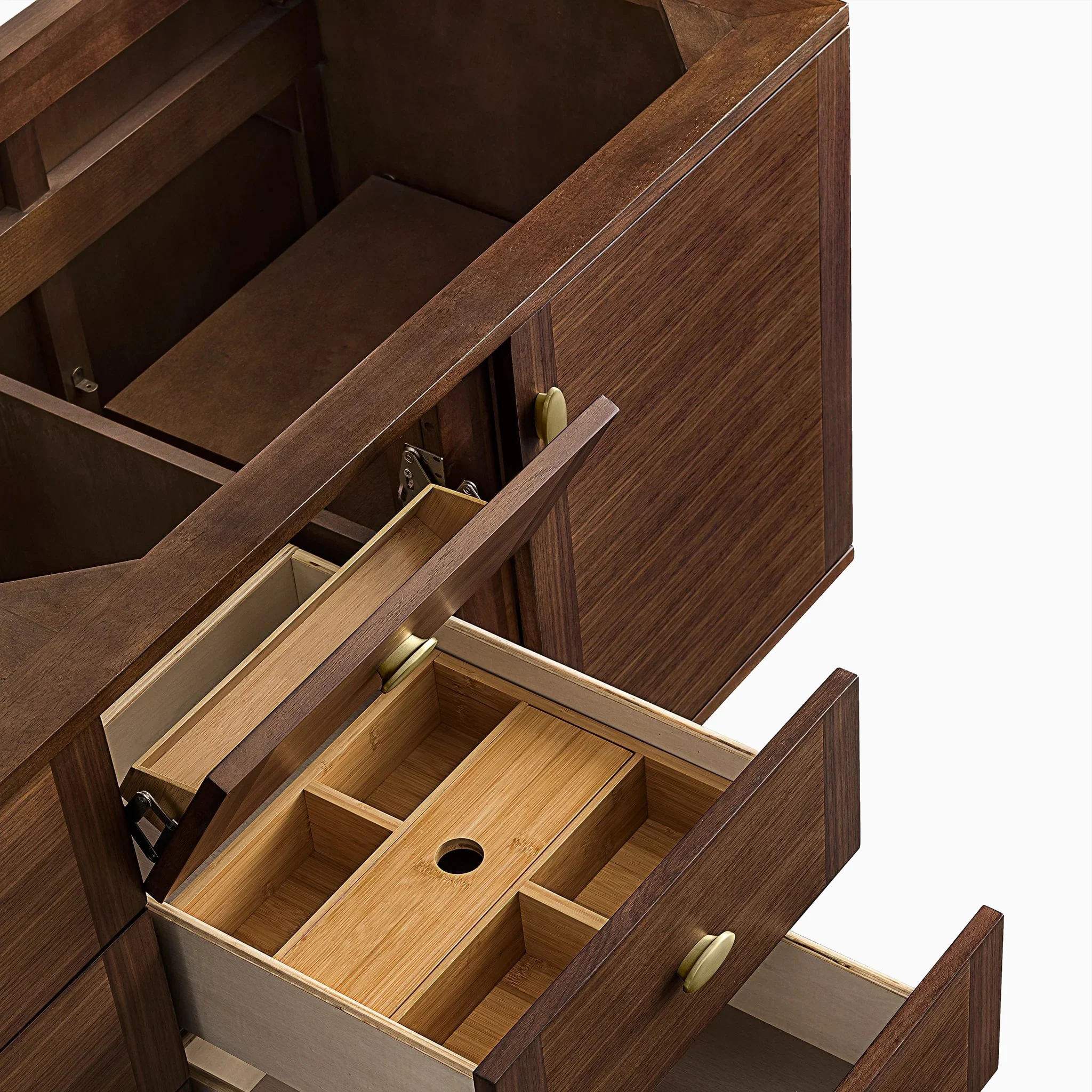 Demi 72" Double Vanity in Mid-Century Walnut with 3 cm White Zeus Quartz Top - Image 6