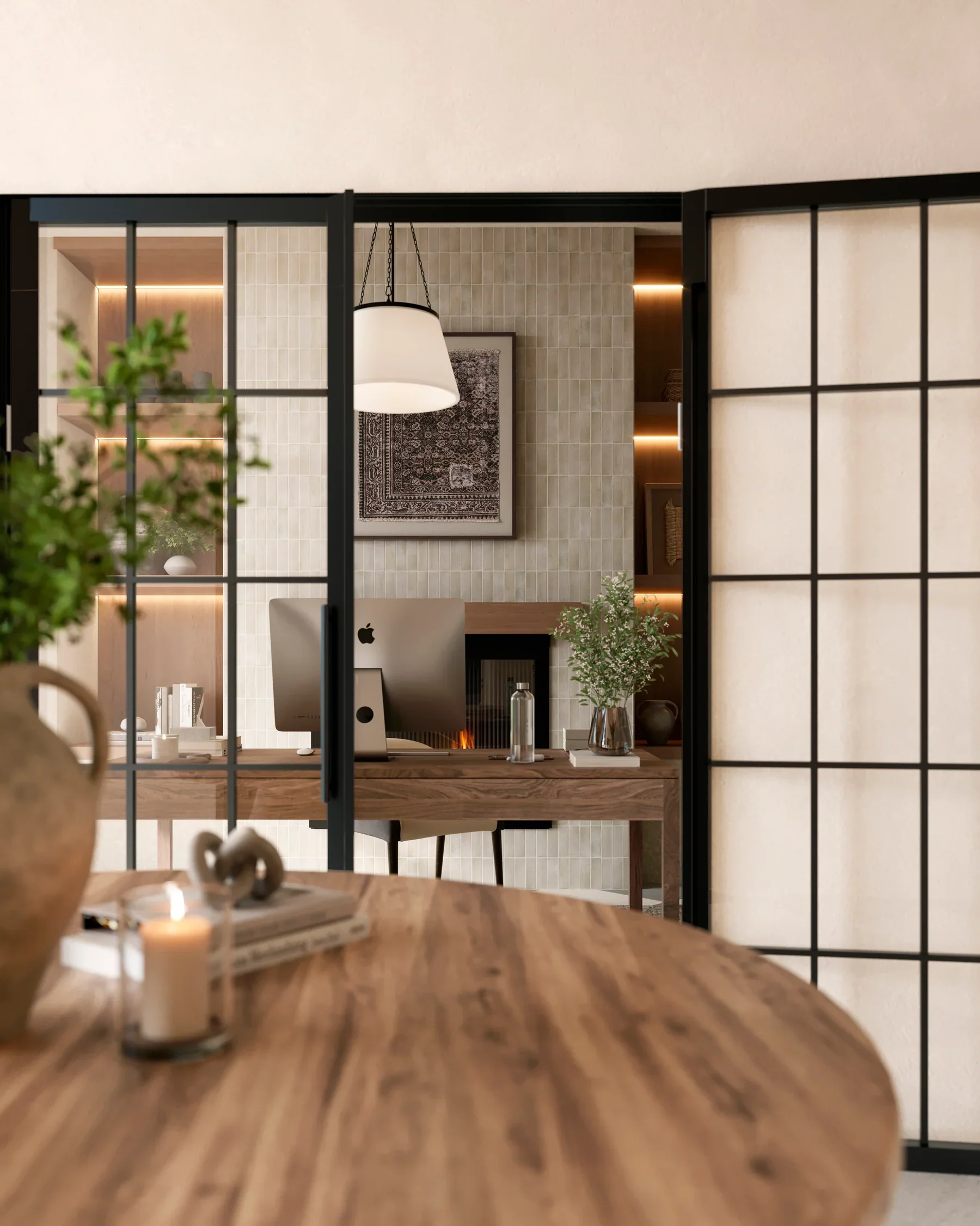 Dorien Walnut Round Dining Table in Matte, 48" - Image 5