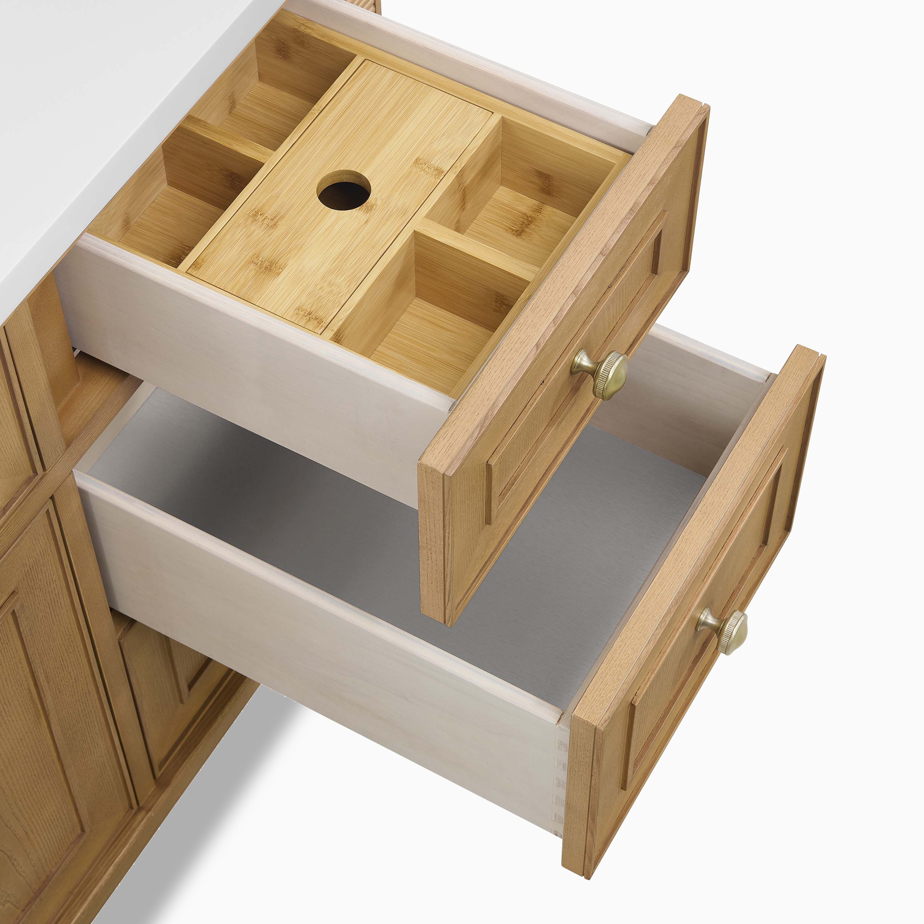 Elodie 48" Single Vanity in Light Natural Oak with 3 cm White Zeus Quartz Top - Image 8