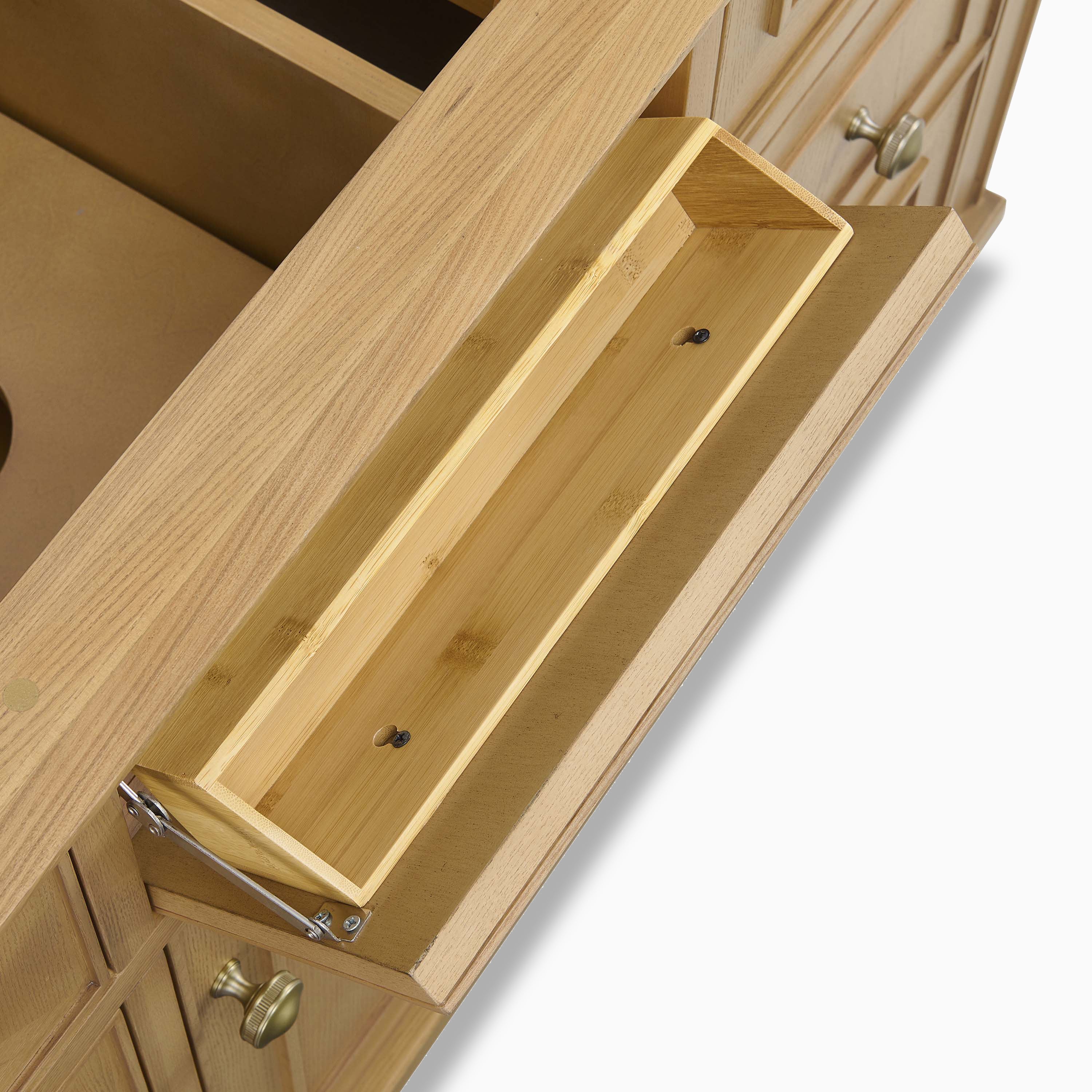 Elodie 48" Single Vanity in Light Natural Oak with 3 cm White Zeus Quartz Top - Image 9