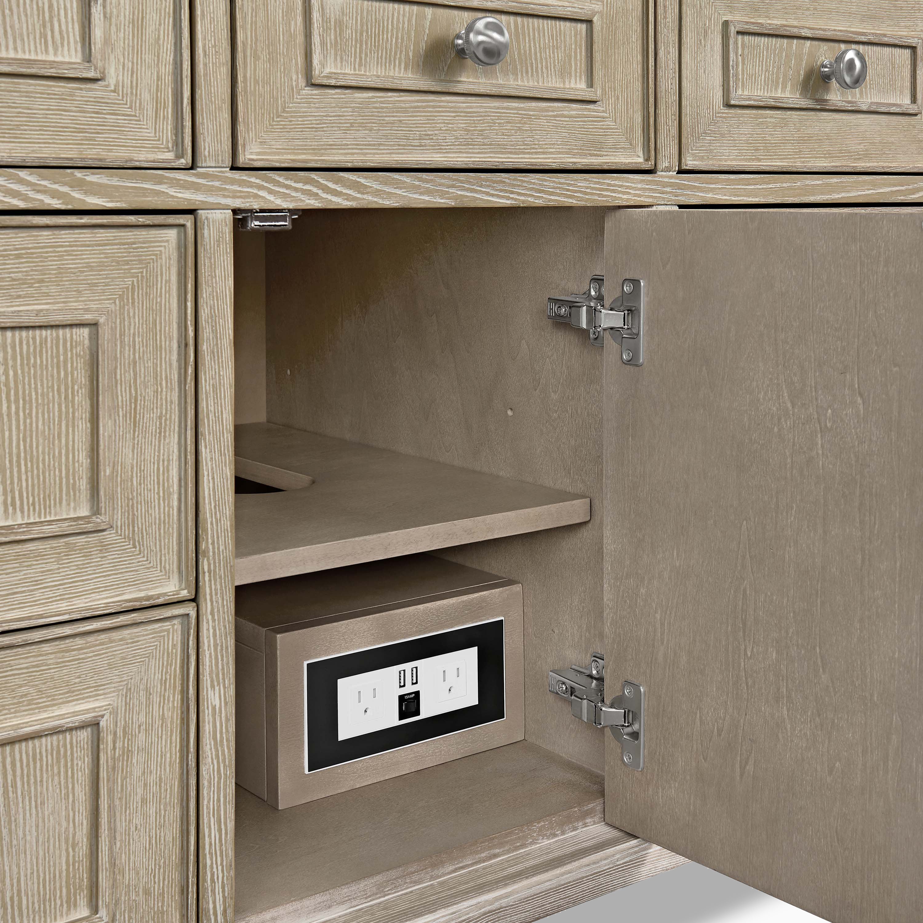 Elodie 48" Single Vanity in Whitewashed Oak with 3 cm White Zeus Quartz Top - Image 6