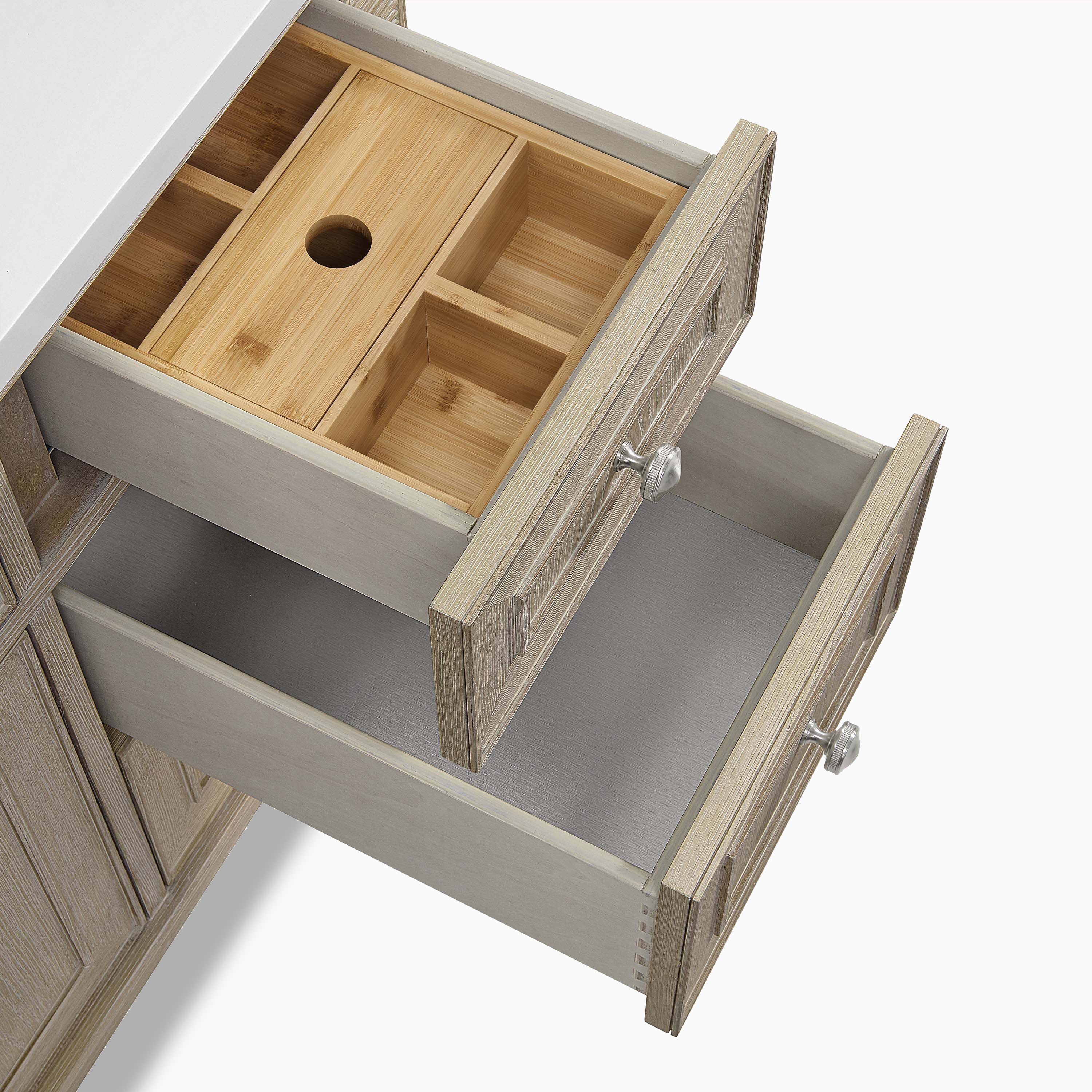 Elodie 48" Single Vanity in Whitewashed Oak with 3 cm White Zeus Quartz Top - Image 7