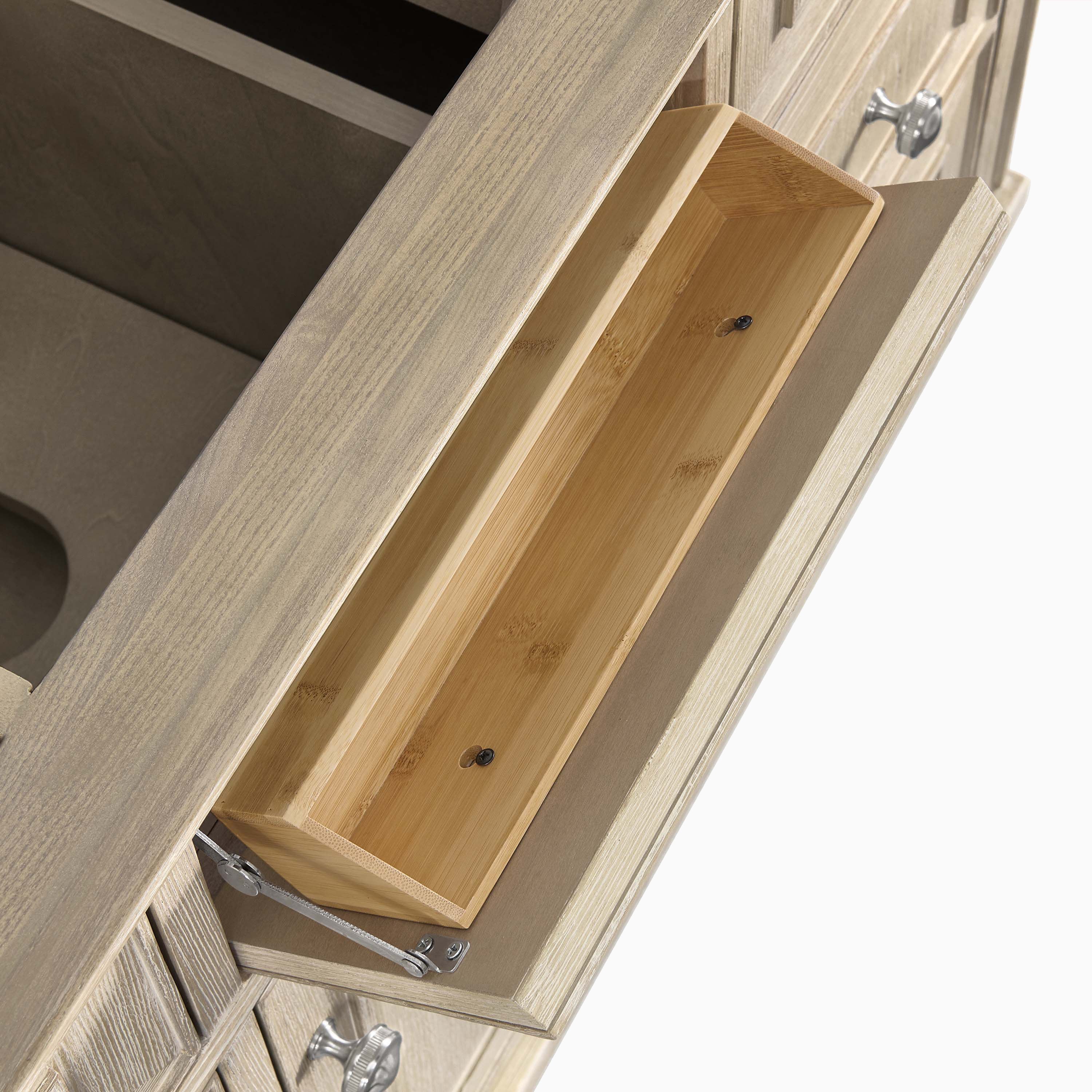 Elodie 48" Single Vanity in Whitewashed Oak with 3 cm White Zeus Quartz Top - Image 8