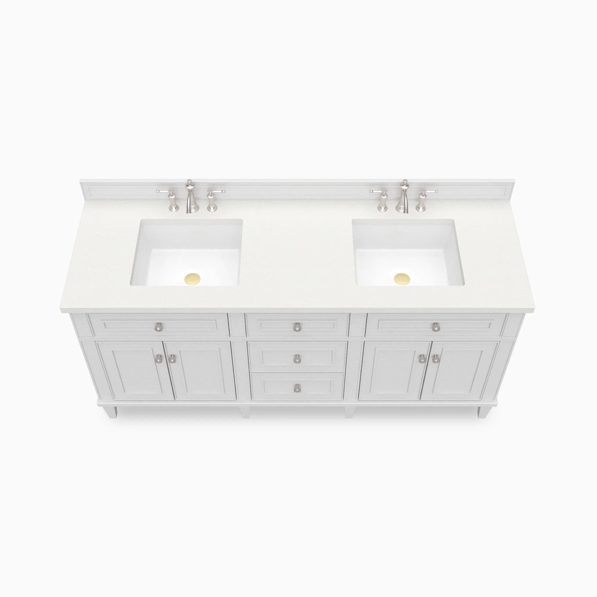 Elodie 72" Double Vanity in Bright White with 3 cm Lime Delight Quartz Top - Image 3