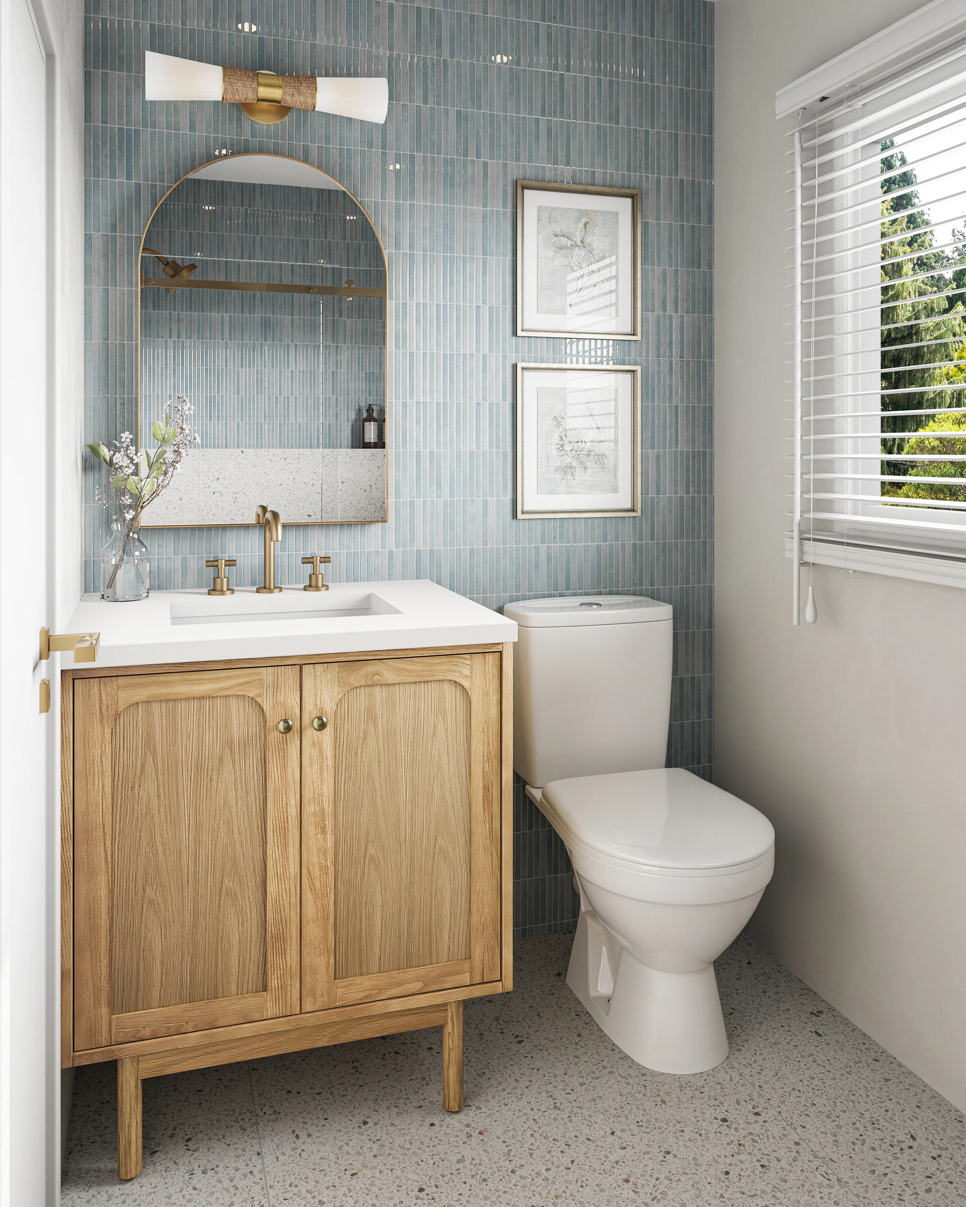 Miley 4.5x9.1 Glossy Porcelain Tile in Water - Image 9