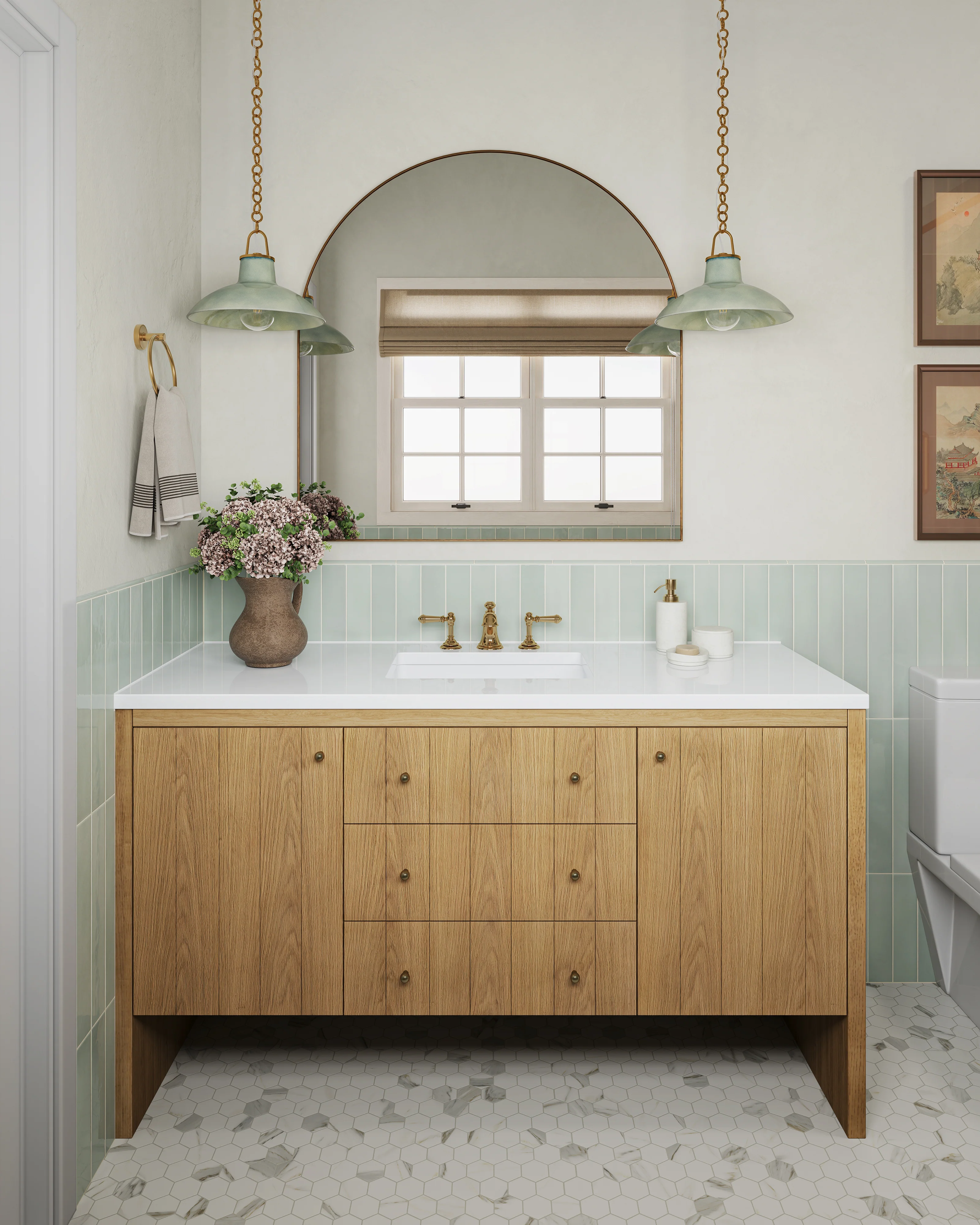 Sable Pendant in Aged Brass/Ceramic Moss Crackle - Image 8