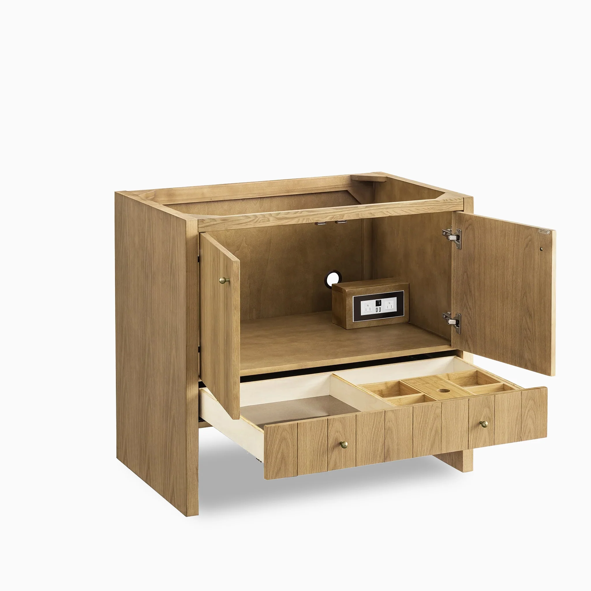 Gabriella 36" Single Vanity in Light Natural Oak with 3 cm White Zeus Quartz Top - Image 5