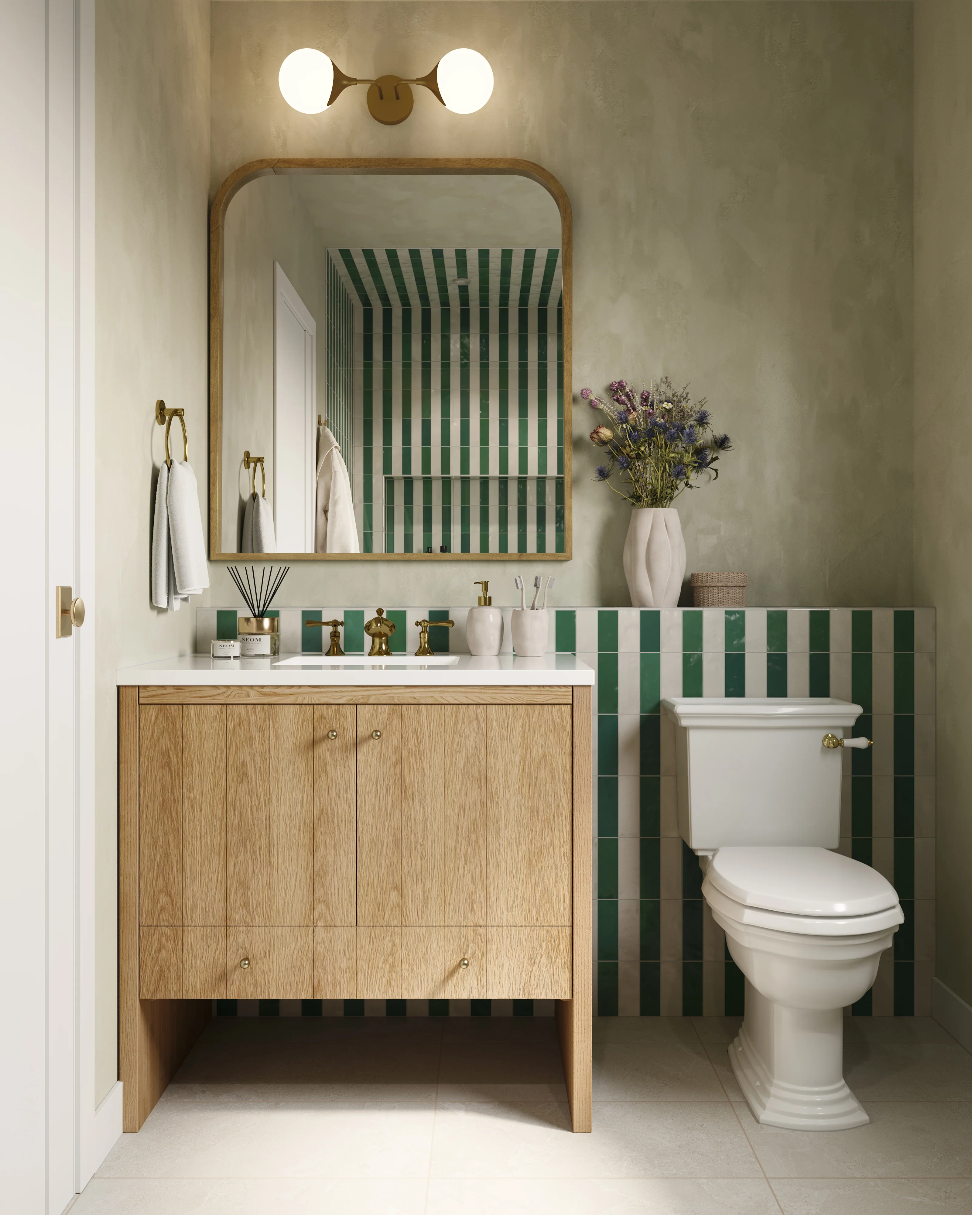 Gabriella 36" Single Vanity in Light Natural Oak with 3 cm White Zeus Quartz Top - Image 7