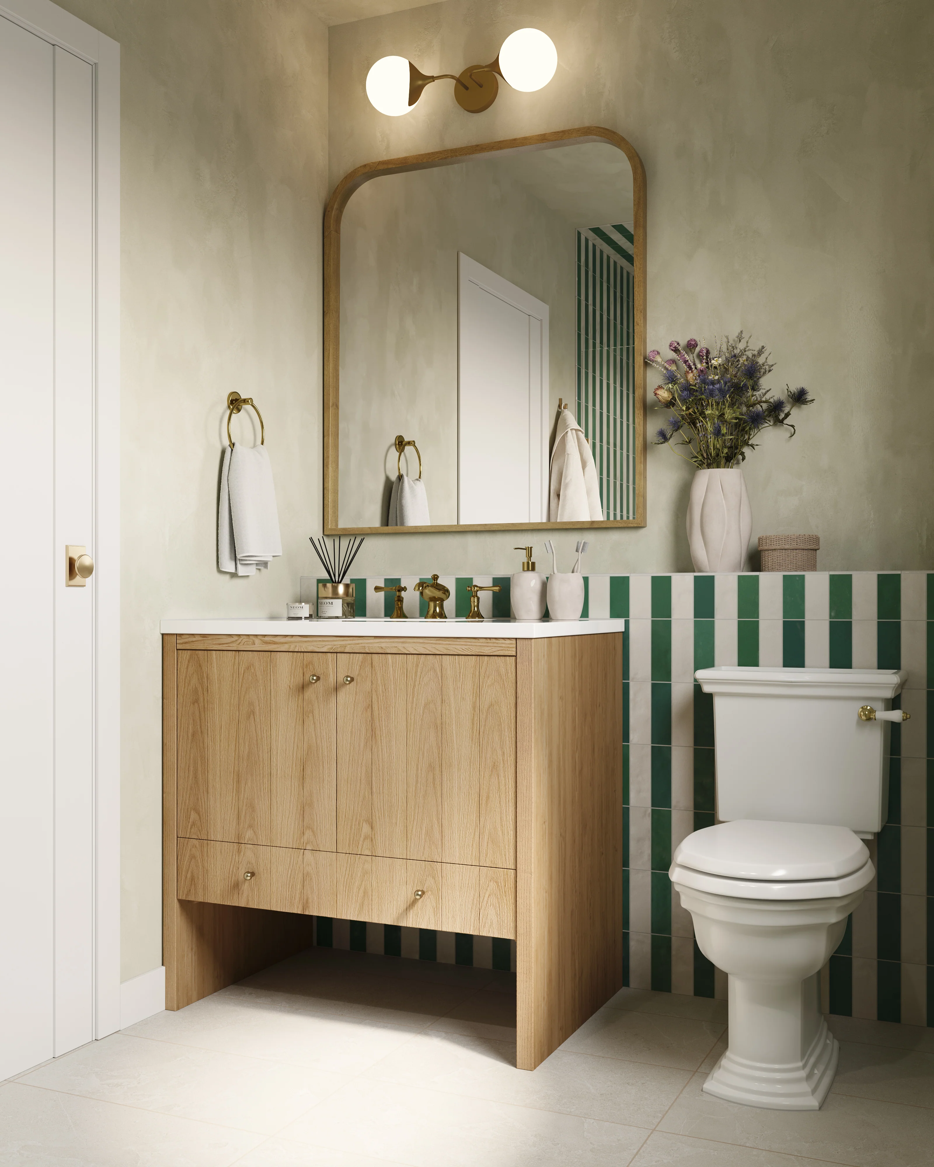 Gabriella 36" Single Vanity in Light Natural Oak with 3 cm White Zeus Quartz Top - Image 8