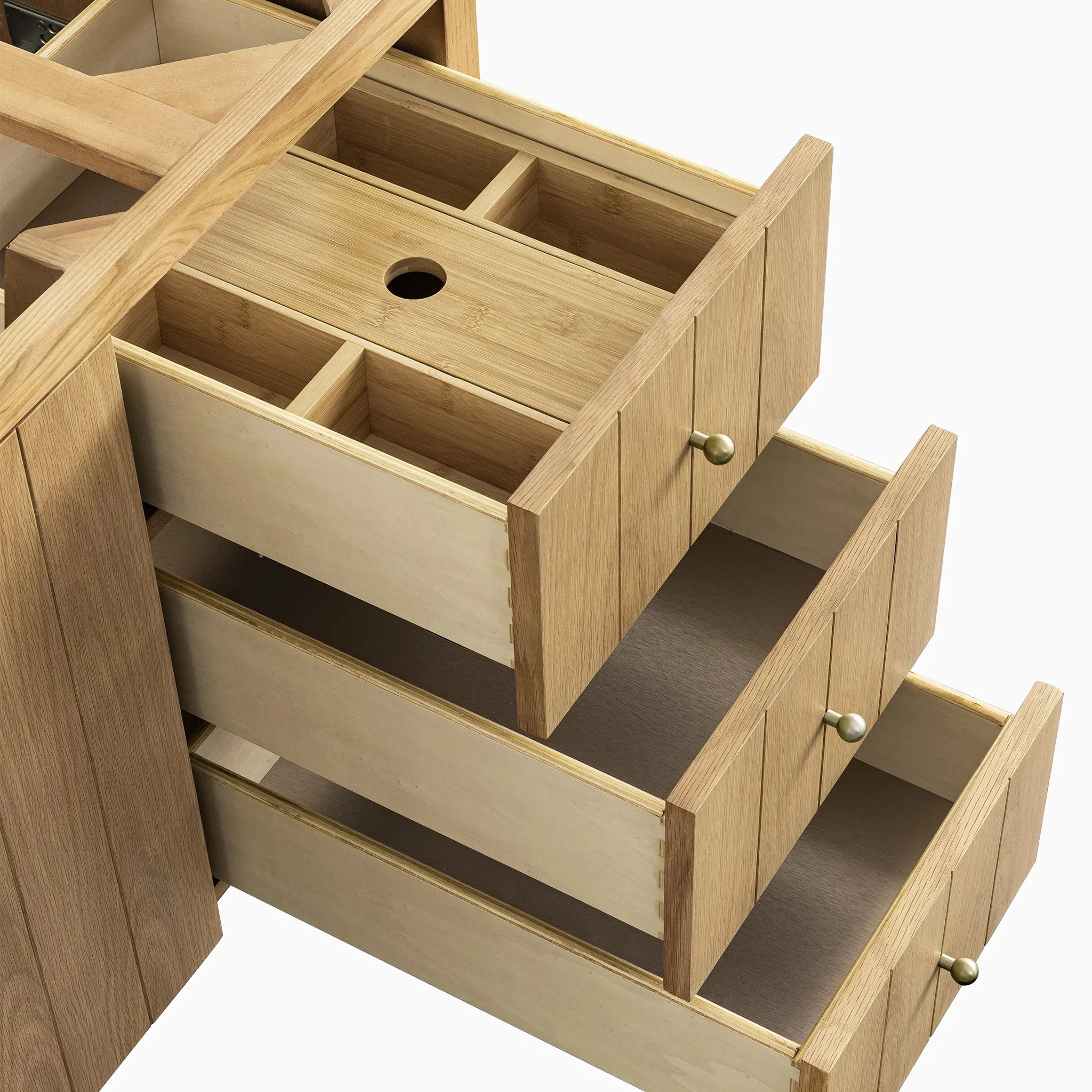 Gabriella 48" Single Vanity in Light Natural Oak with 3 cm White Zeus Quartz Top - Image 6